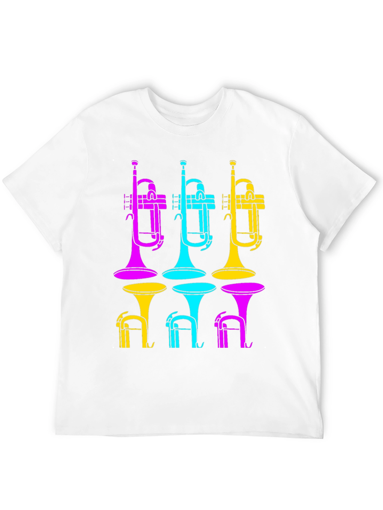 Vibrant Trumpet Design Black T-Shirt