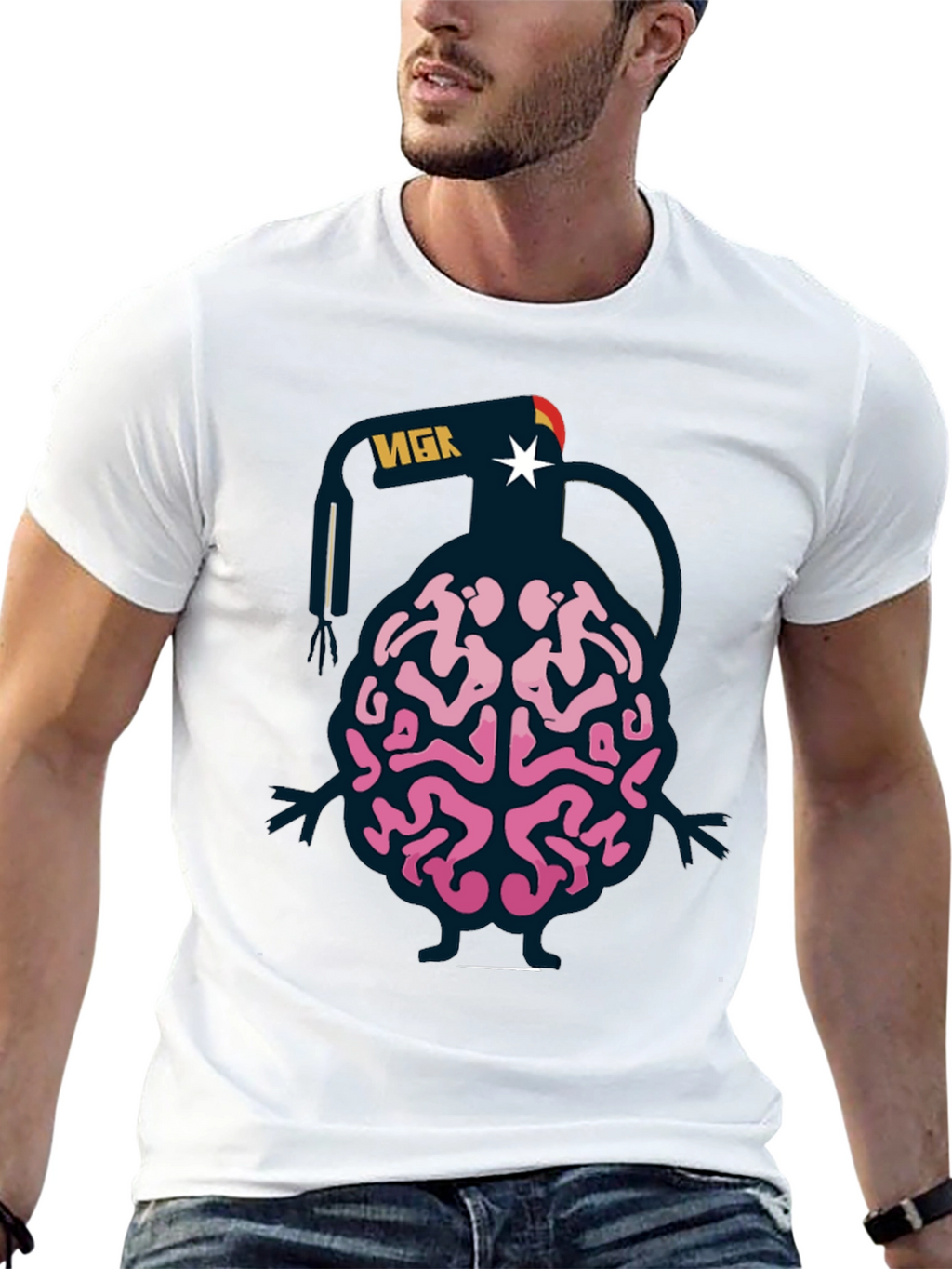 Brain Grenade Black Graphic Tee
