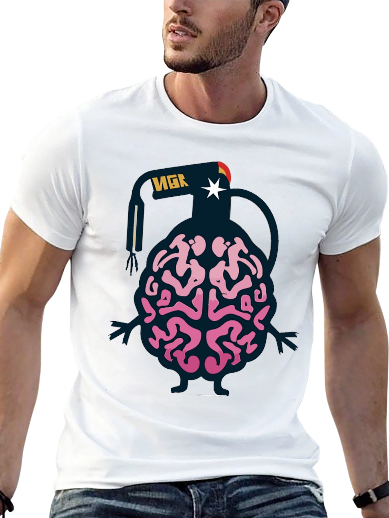 Brain Grenade Black Graphic Tee