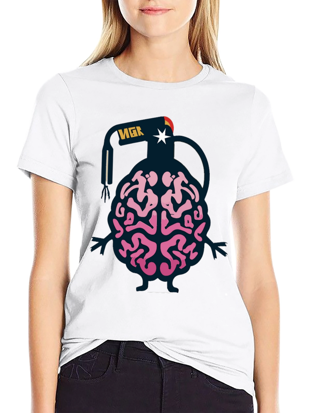 Brain Grenade Black Graphic Tee