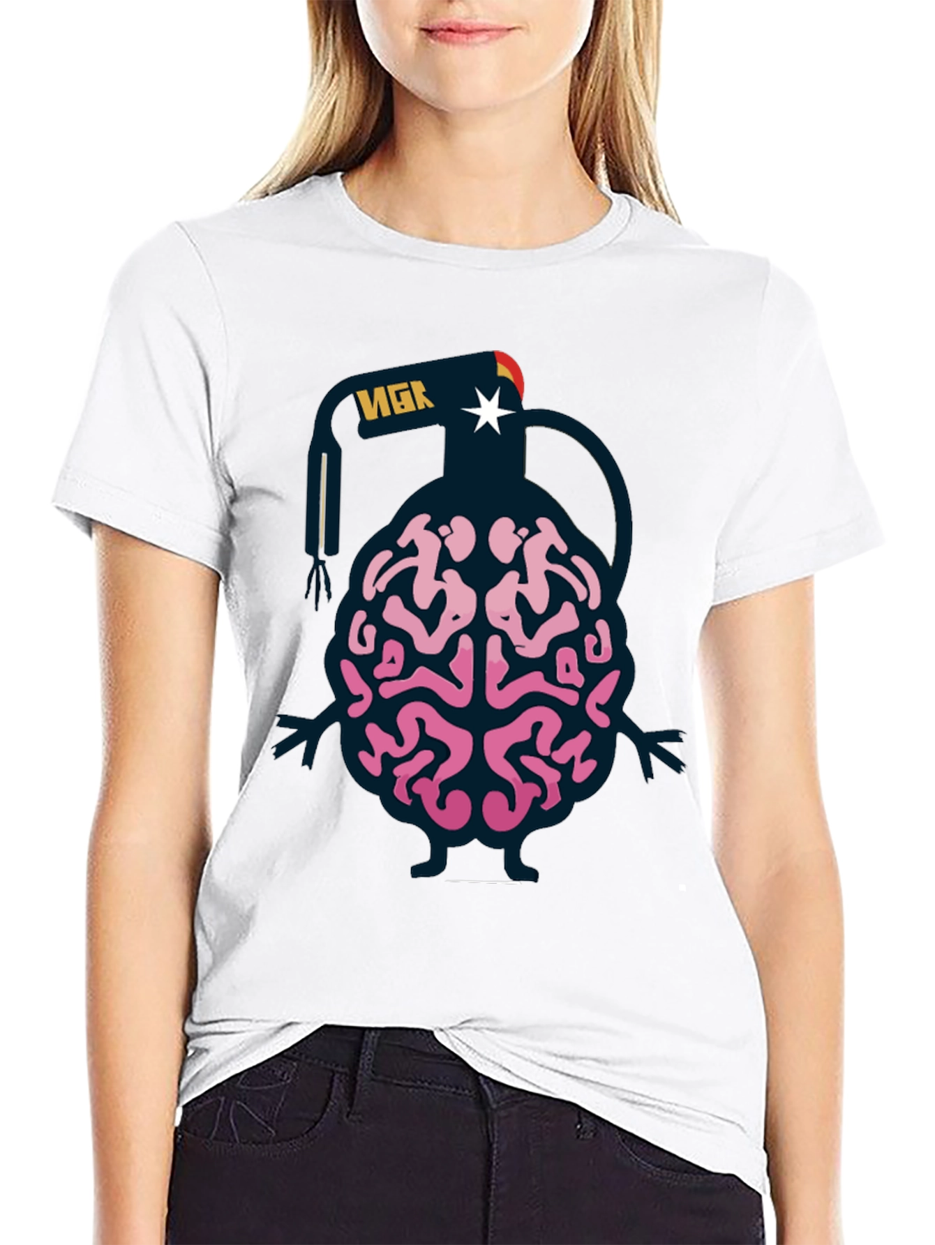 Brain Grenade Black Graphic Tee
