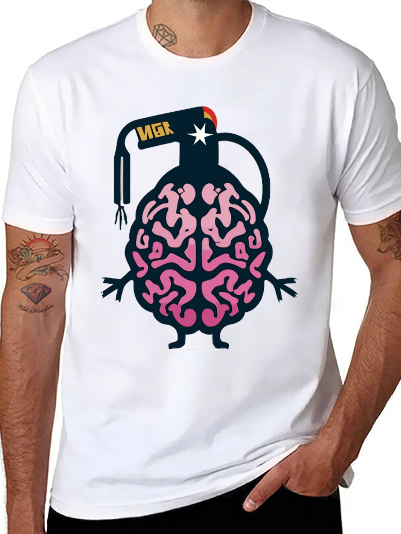 Brain Grenade Black Graphic Tee