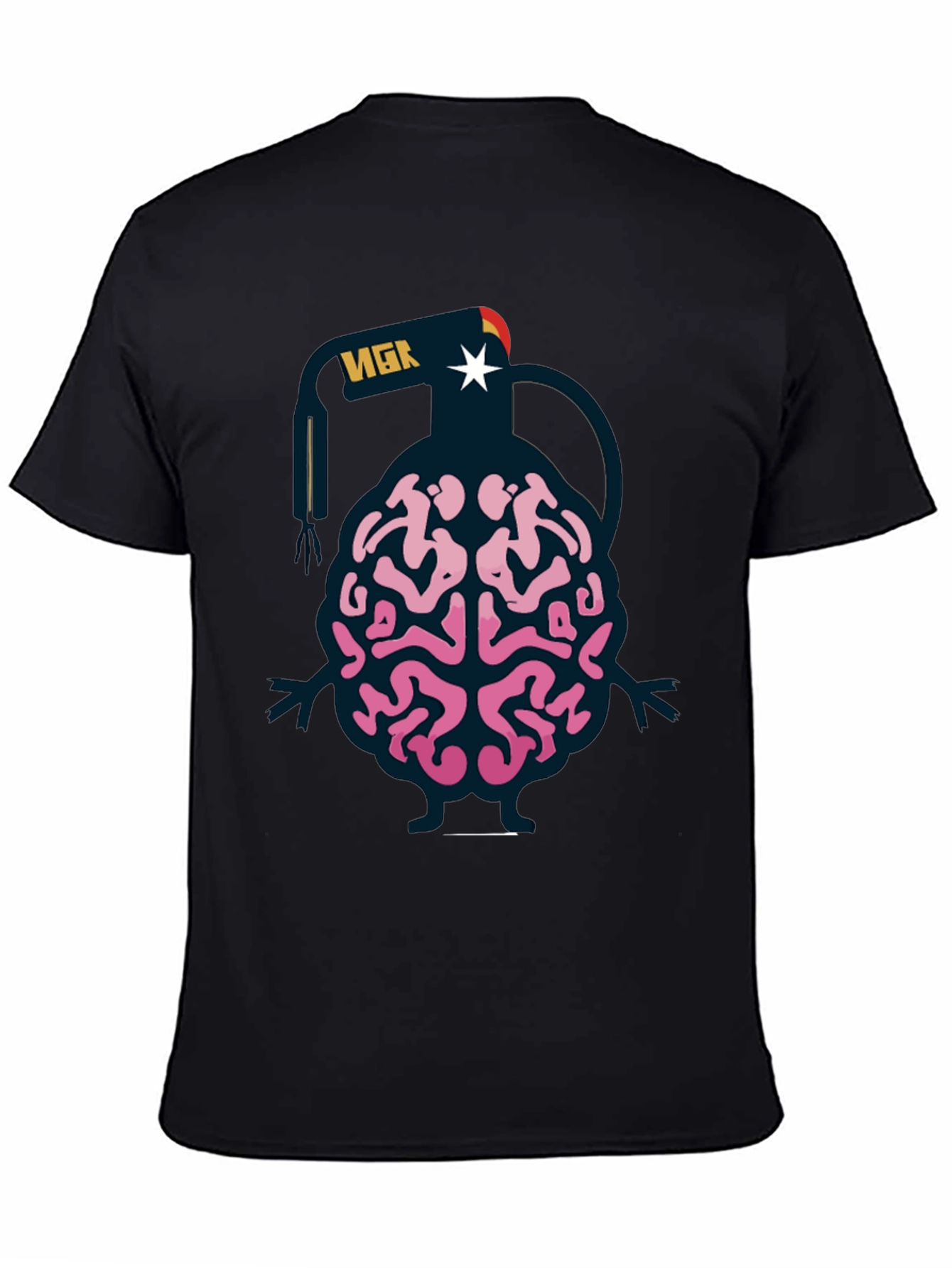 Brain Grenade Black Graphic Tee