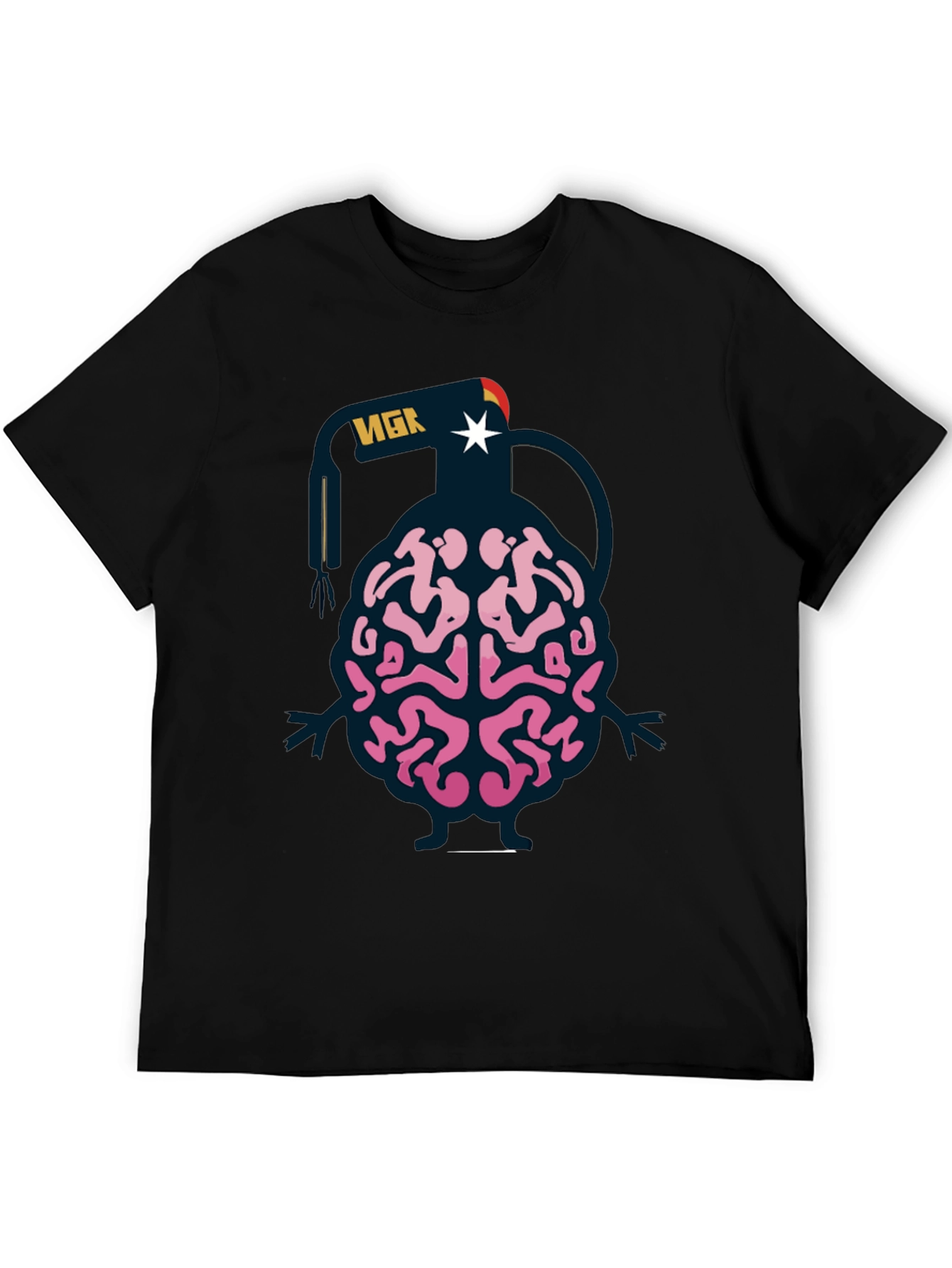 Brain Grenade Black Graphic Tee