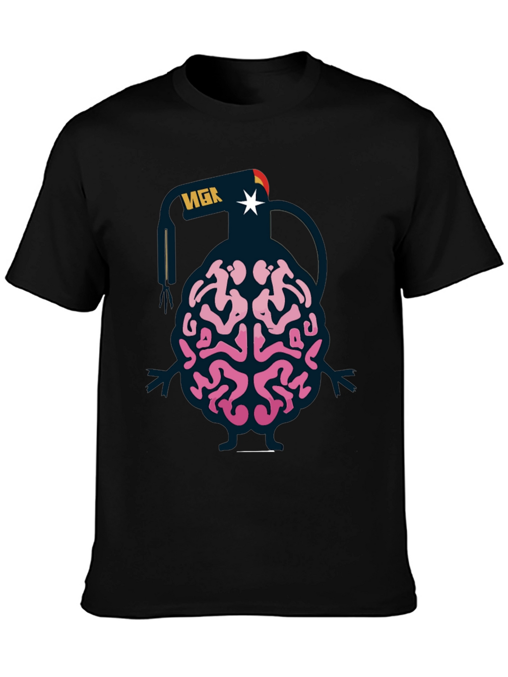 Brain Grenade Black Graphic Tee