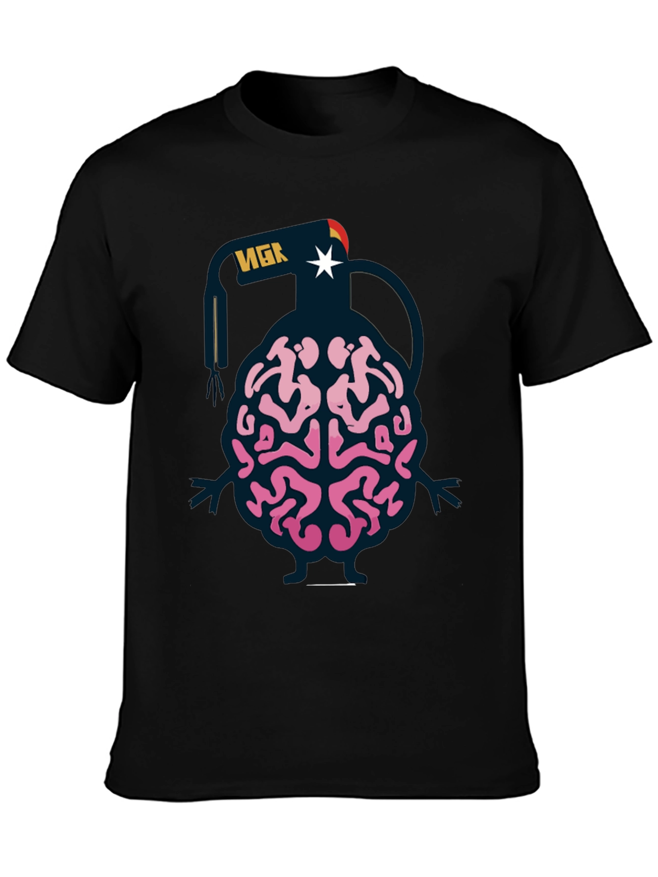 Brain Grenade Black Graphic Tee
