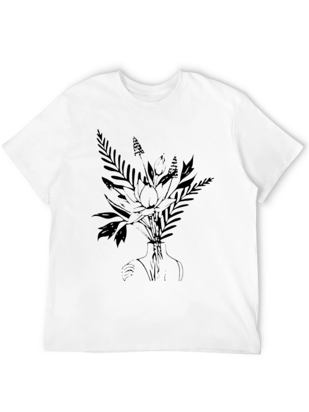 Elegant Black Floral Print T-Shirt for Men