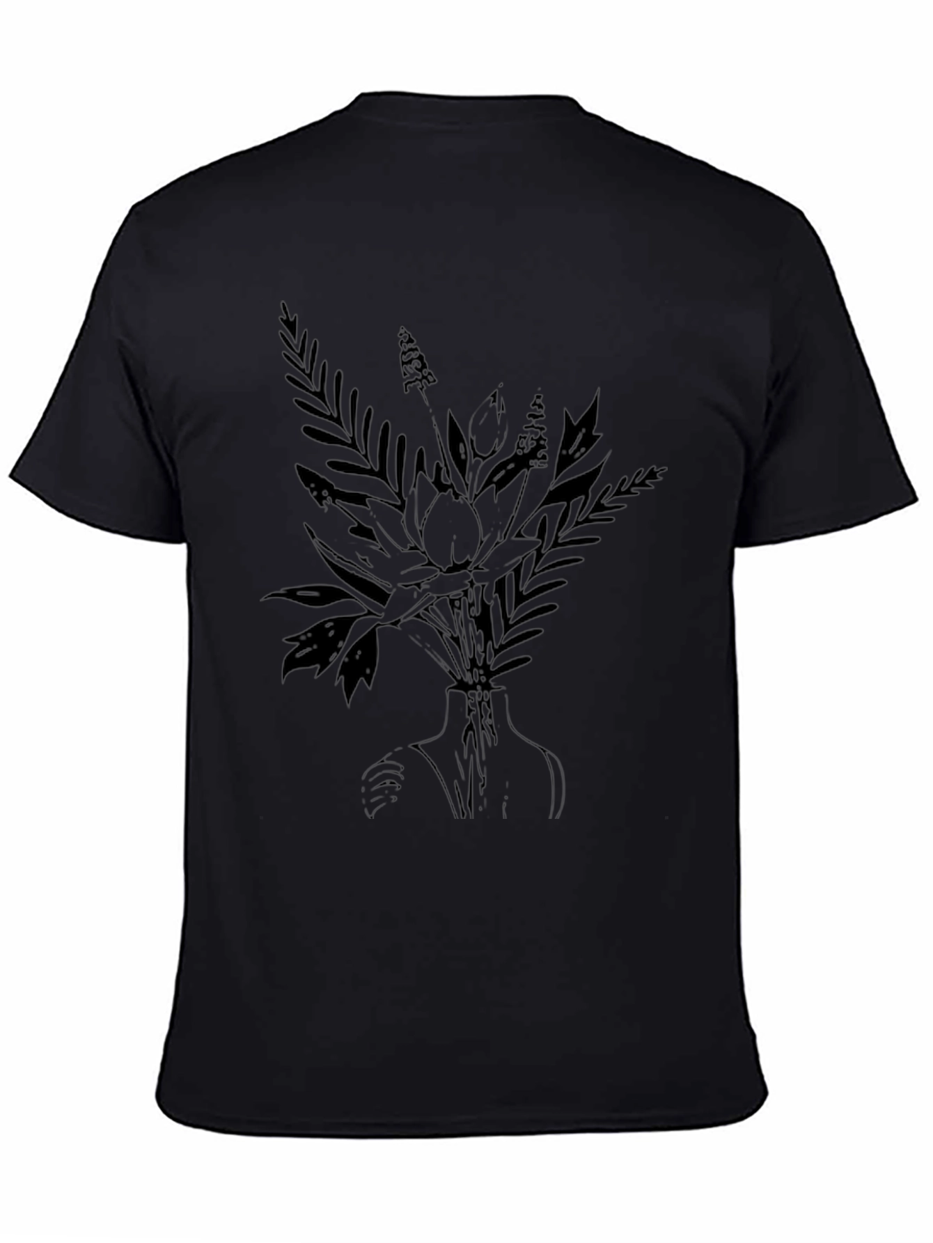 Elegant Black Floral Print T-Shirt for Men