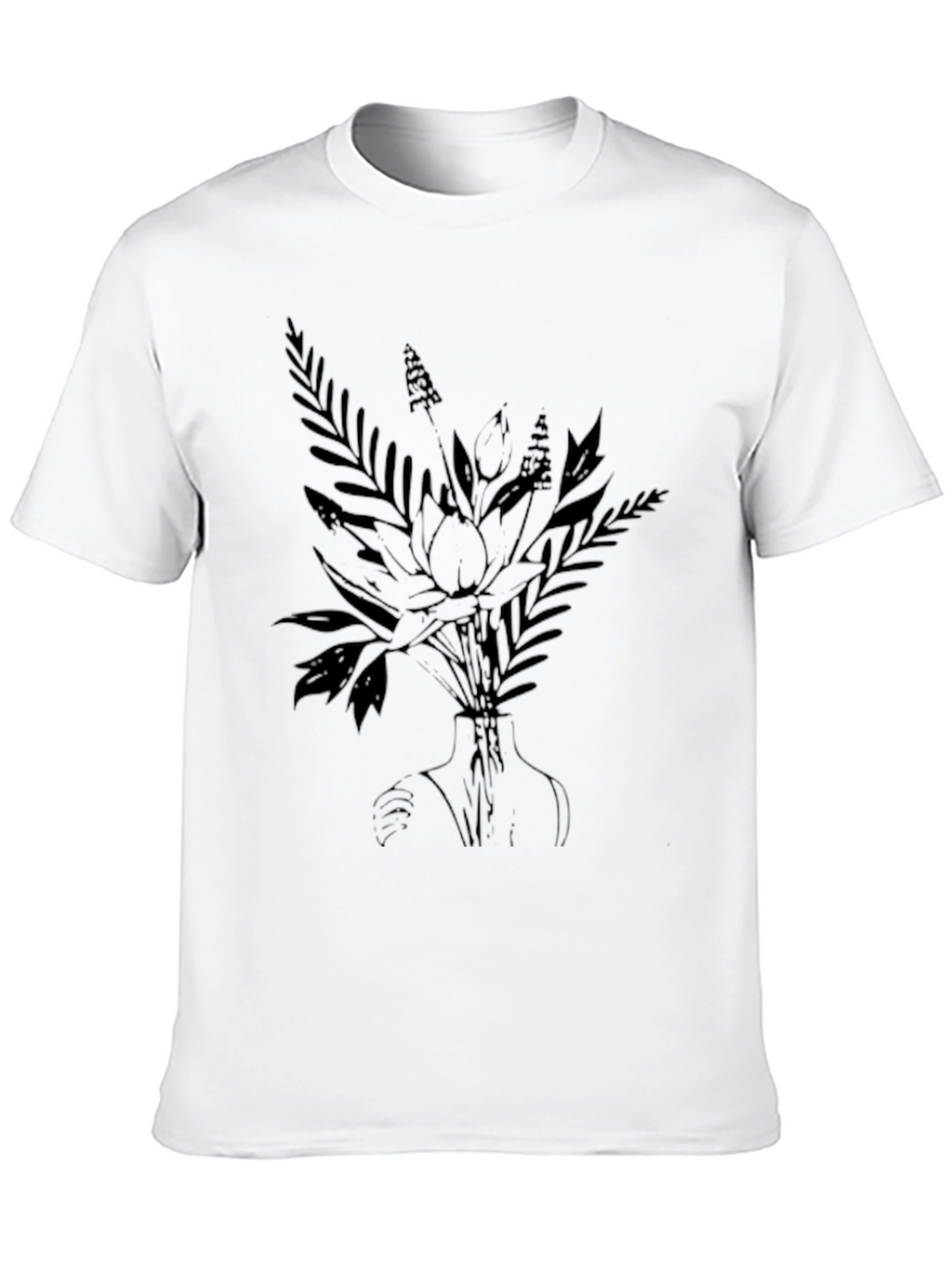 Elegant Black Floral Print T-Shirt for Men