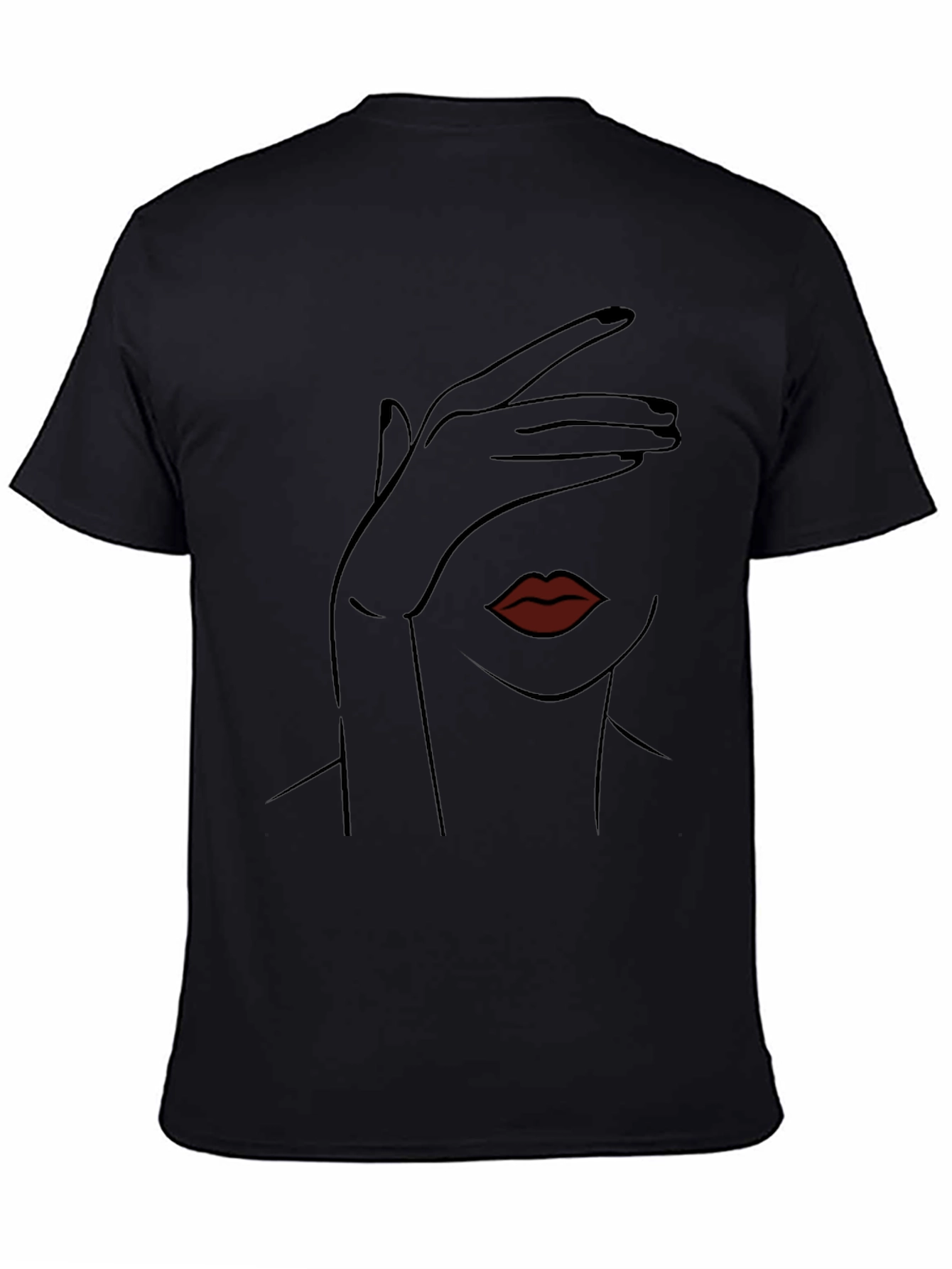 Minimalist Womans Portrait Graphic Tee - Stylish Black Shirt