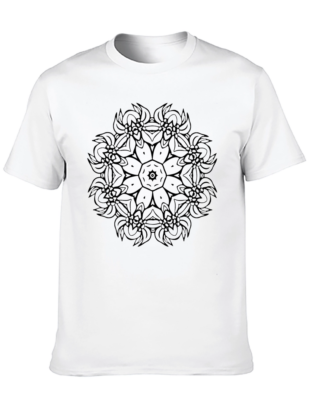 Black Mandala Graphic Tee - Mens Casual T-Shirt