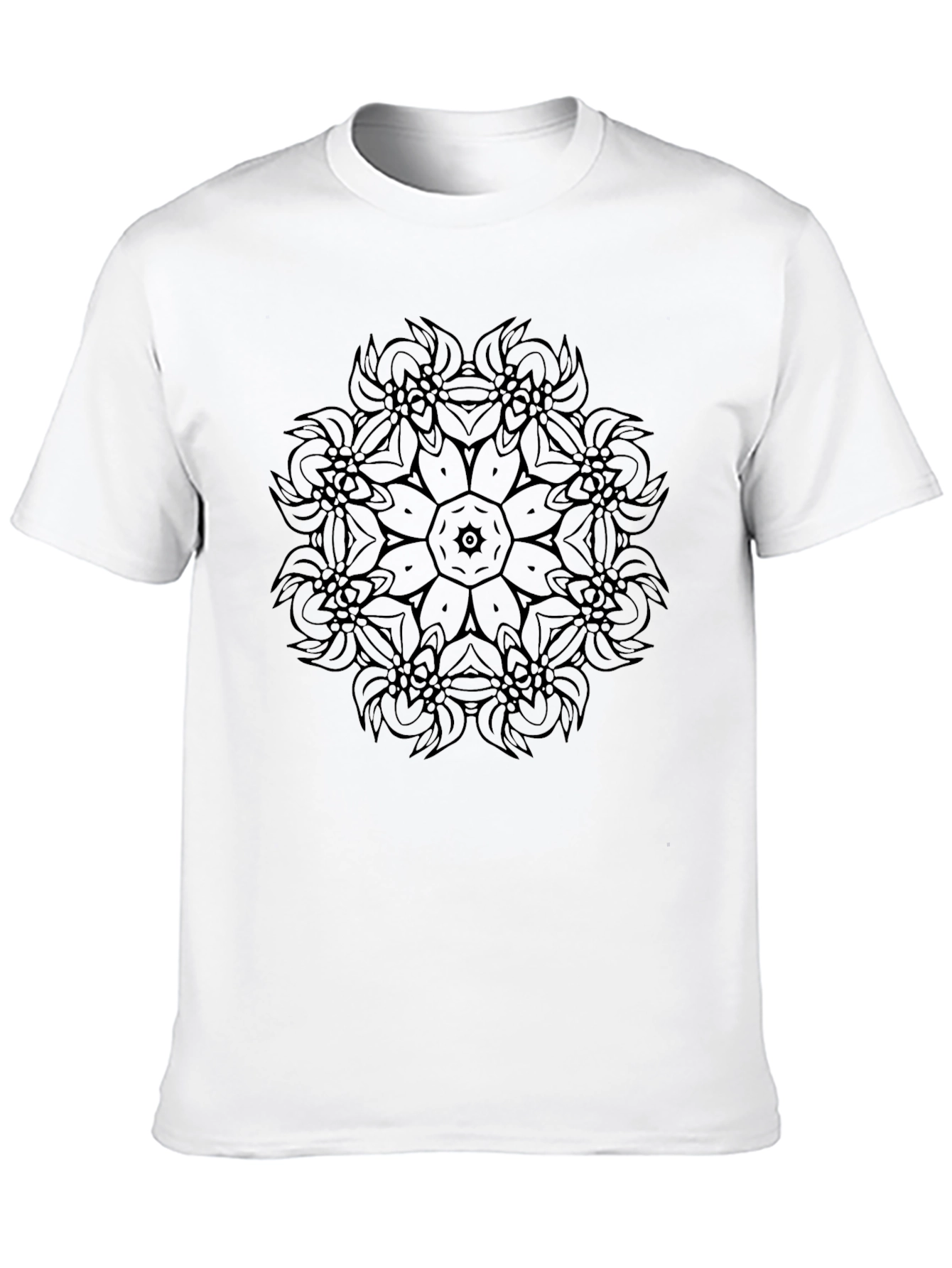 Black Mandala Graphic Tee - Mens Casual T-Shirt