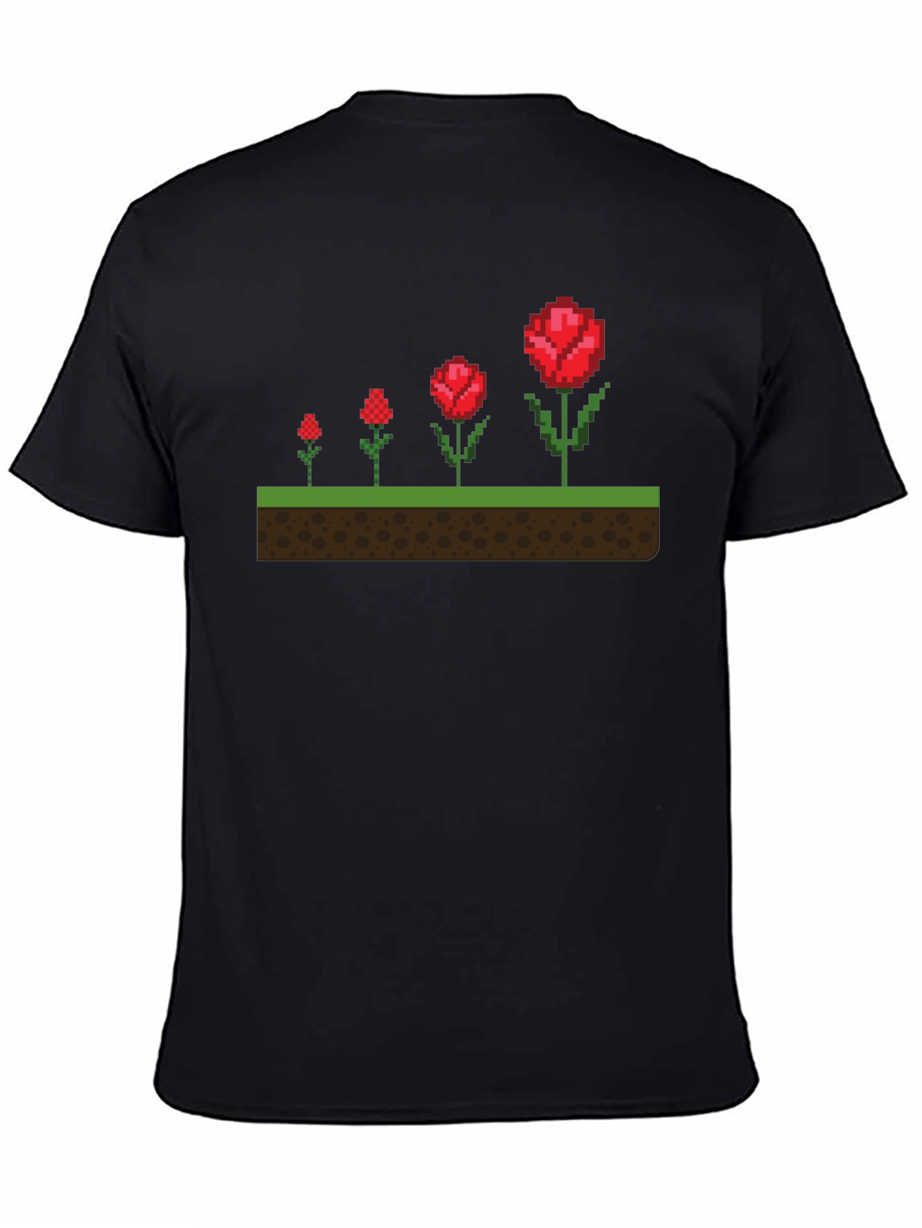 Pixel Rose Evolution Black T-Shirt