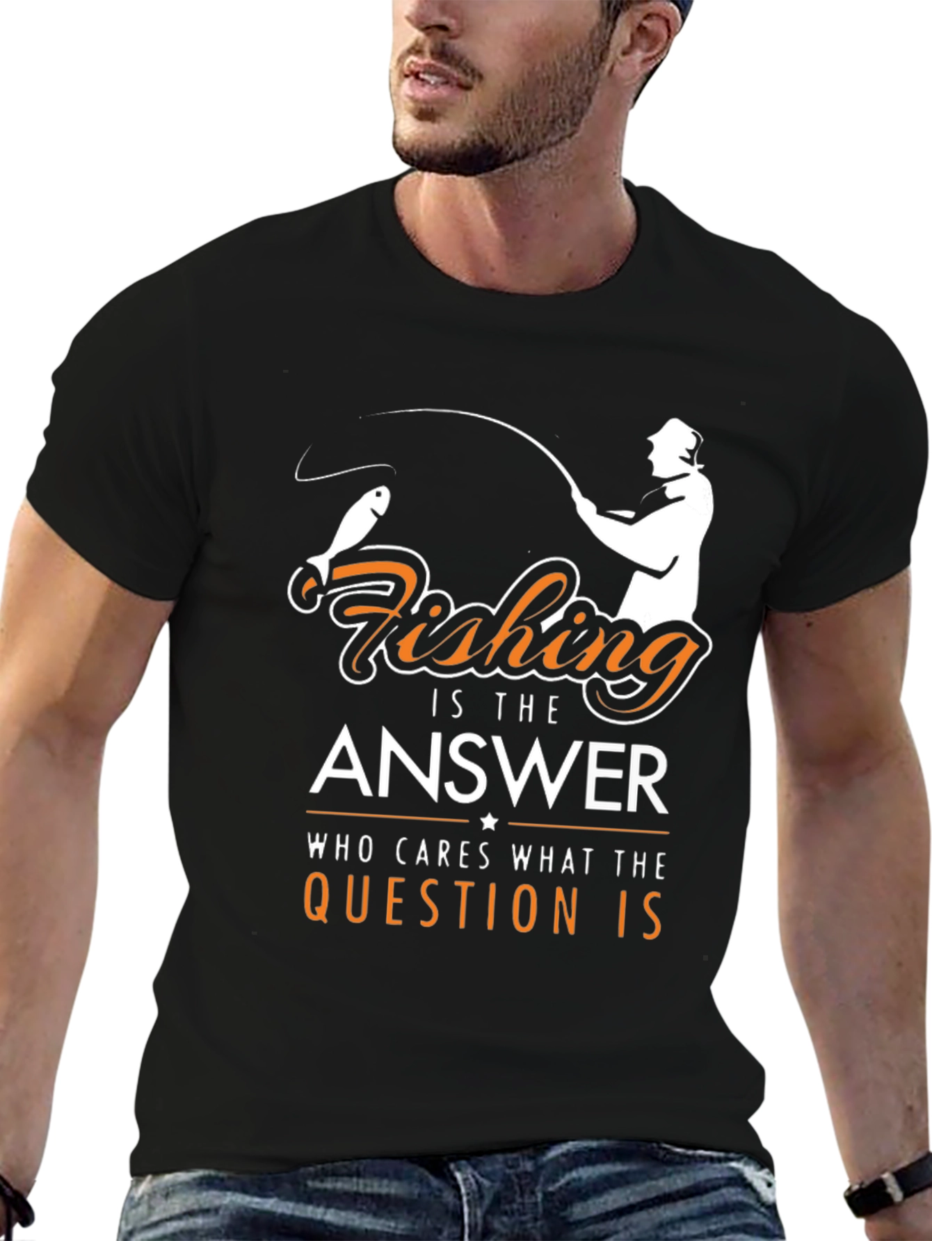 Fishing is the Answer Graphic T-Shirt