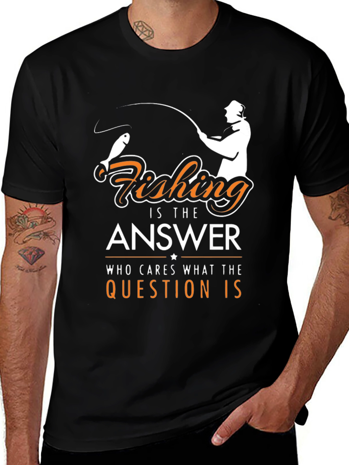 Fishing is the Answer Graphic T-Shirt