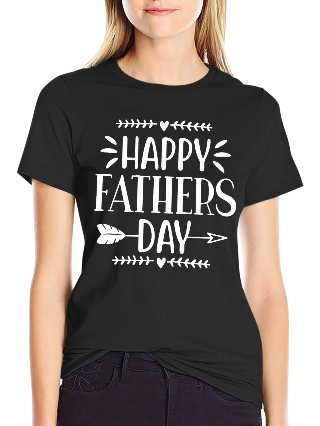 Happy Fathers Day Black Graphic T-Shirt