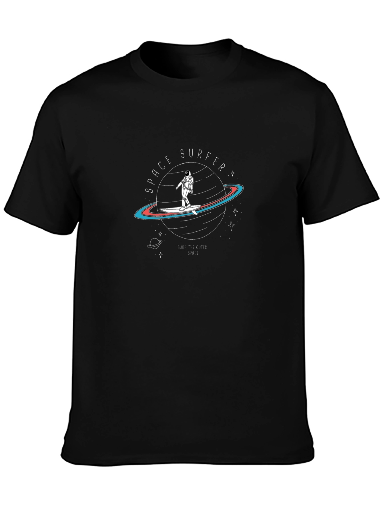 Space Surfer Graphic Tee - Outer Space Adventure Shirt