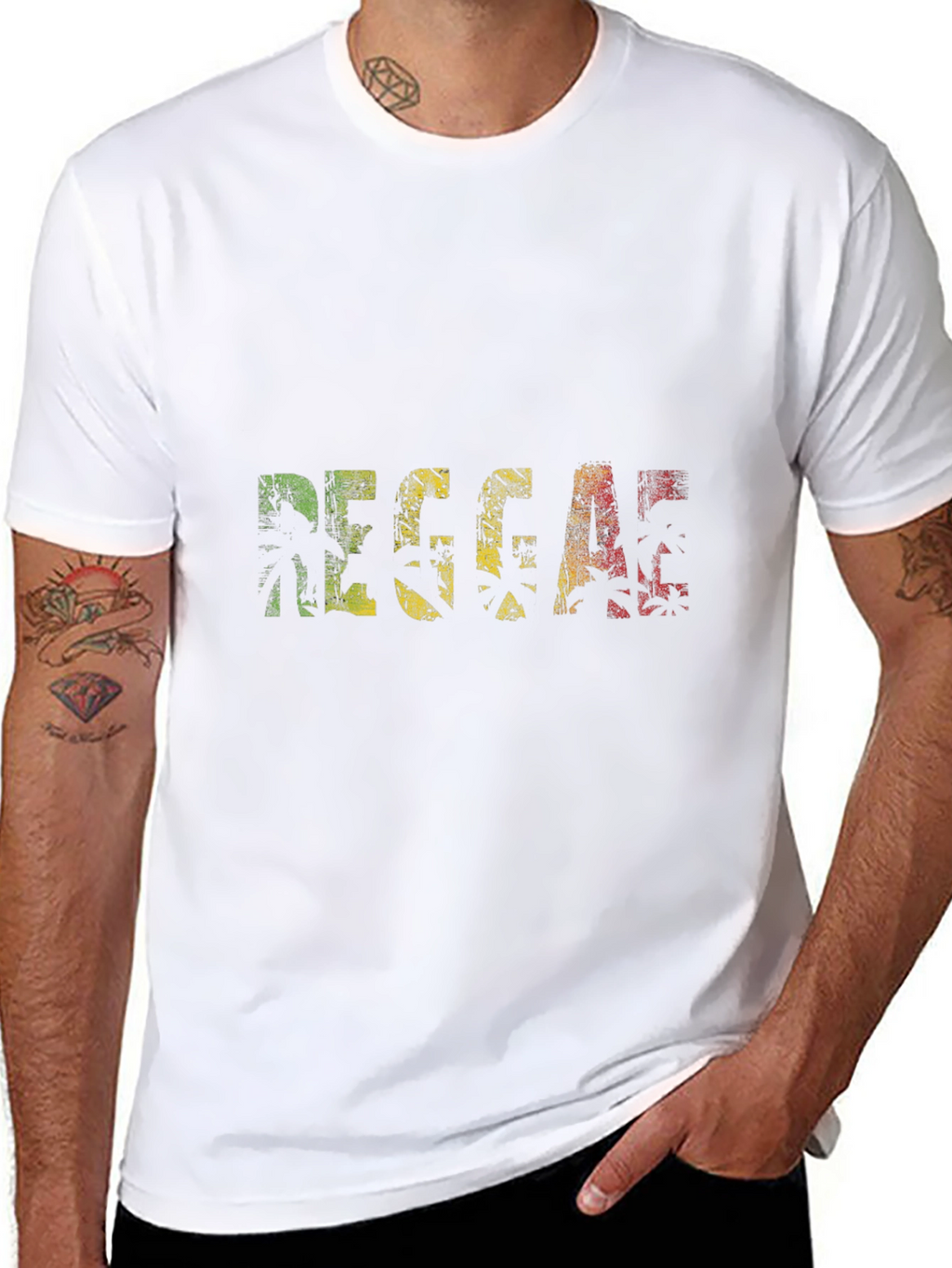 Reggae Graphic Print Black T-Shirt