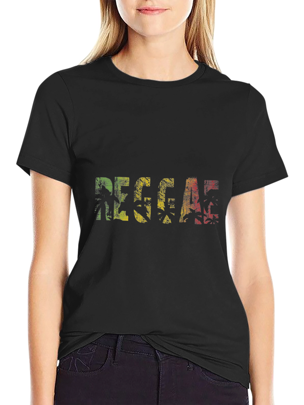 Reggae Graphic Print Black T-Shirt
