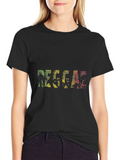 Reggae Graphic Print Black T-Shirt