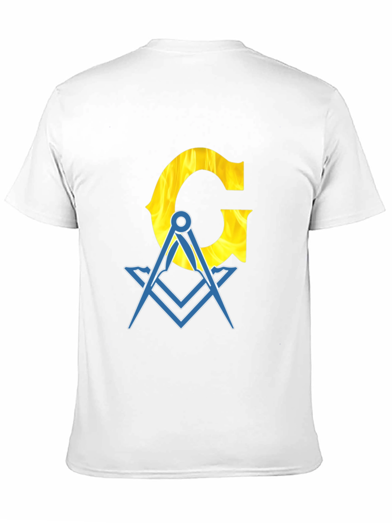 Masonic Square & Compass T-Shirt Yellow Letter G Graphic Tee