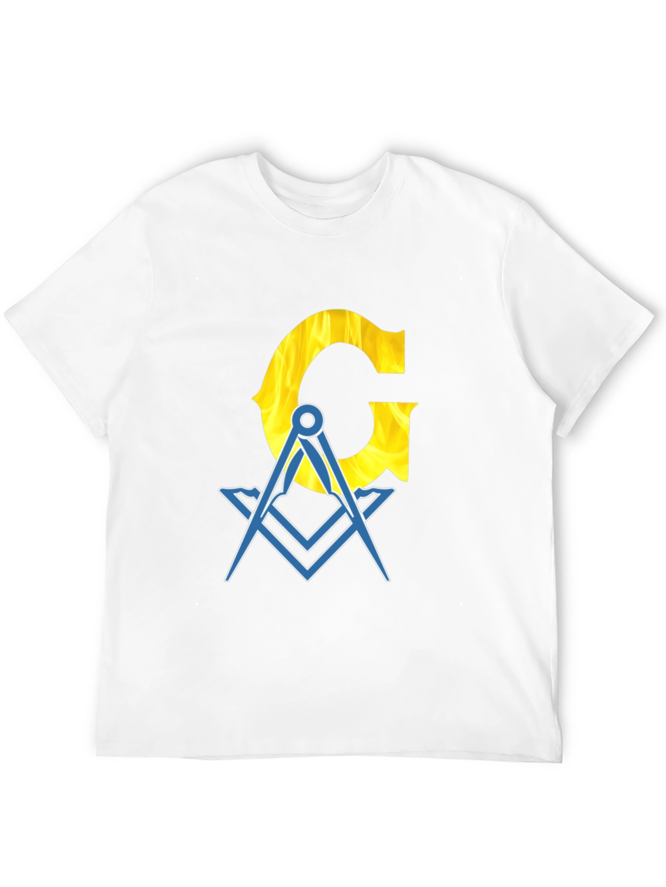 Masonic Square & Compass T-Shirt Yellow Letter G Graphic Tee