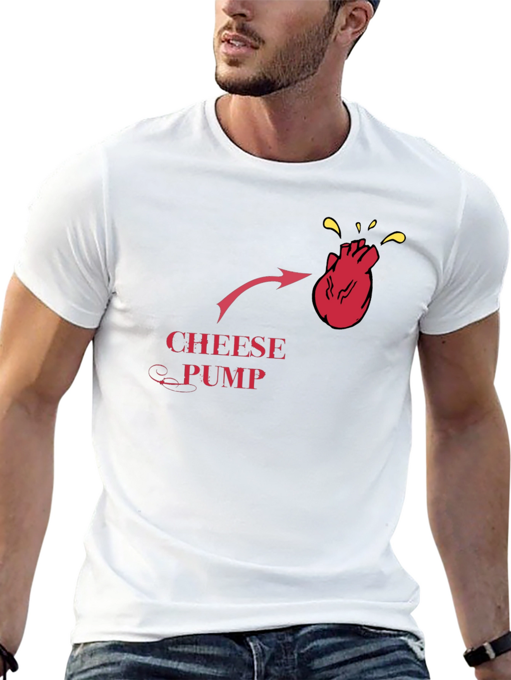 Cheese Pump Funny T-Shirt - Novelty Graphic Tee