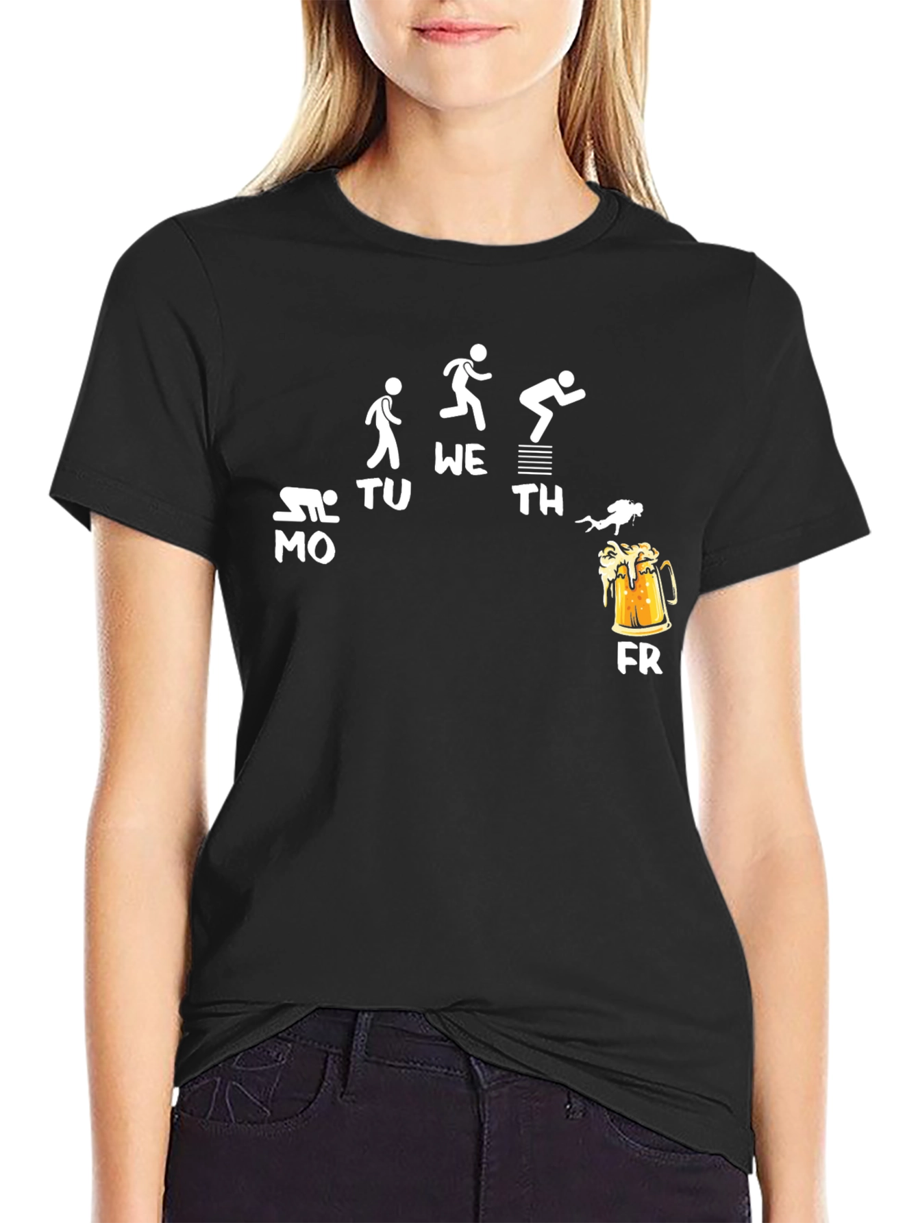 Work Week Beer Friday Black T-Shirt
