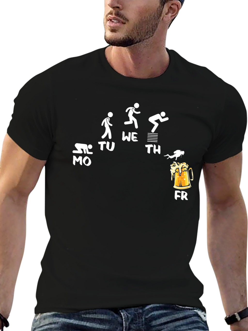 Work Week Beer Friday Black T-Shirt
