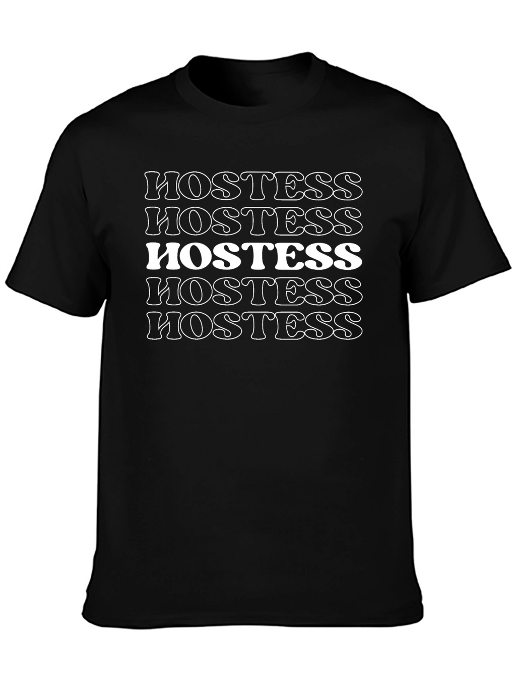 Hostess Graphic Tee - Retro Style Black Cotton T-Shirt