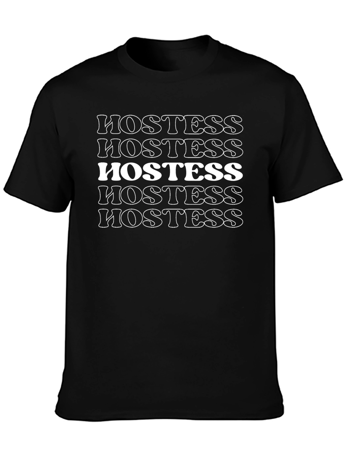 Hostess Graphic Tee - Retro Style Black Cotton T-Shirt