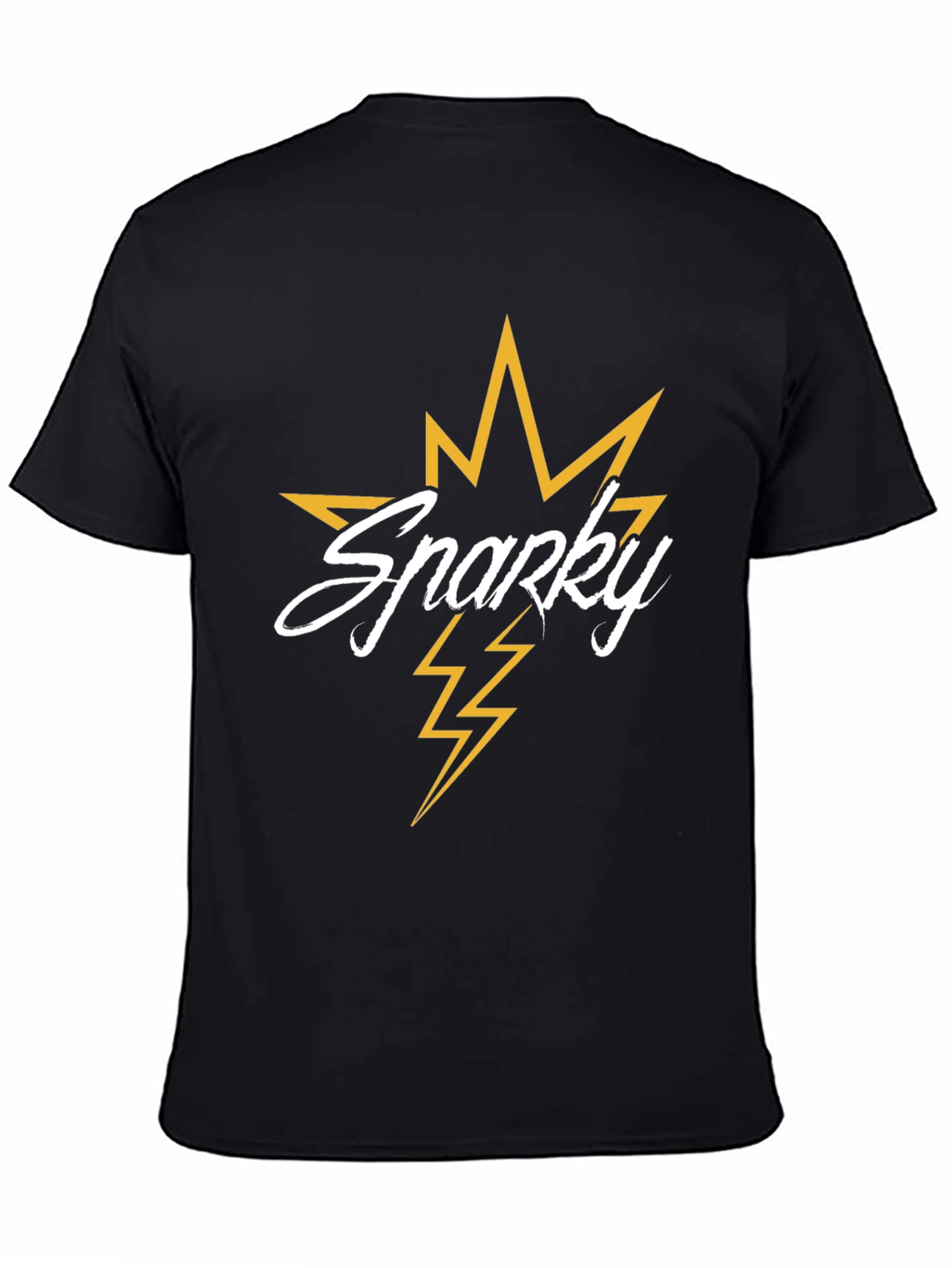 Sparky Graphic Tee - Black Cotton Lightning Bolt T-Shirt