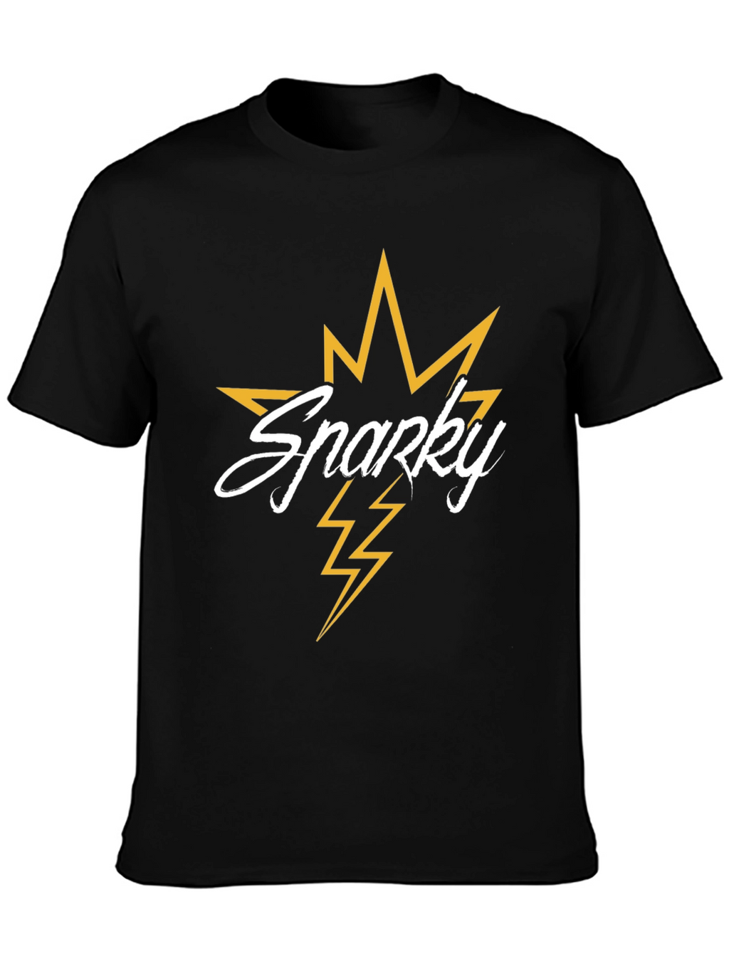 Sparky Graphic Tee - Black Cotton Lightning Bolt T-Shirt