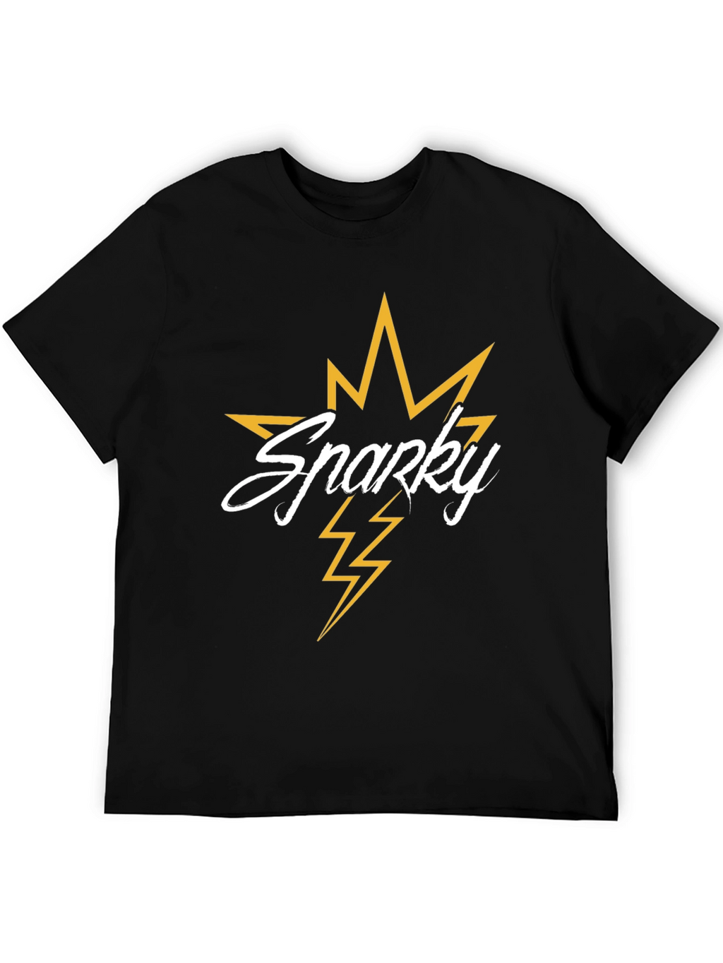 Sparky Graphic Tee - Black Cotton Lightning Bolt T-Shirt