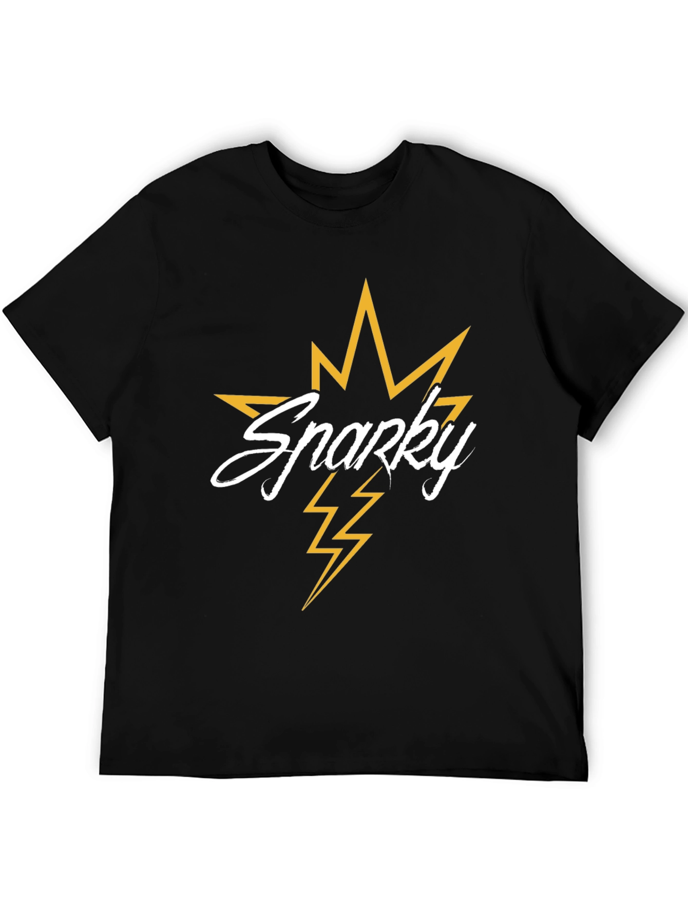 Sparky Graphic Tee - Black Cotton Lightning Bolt T-Shirt