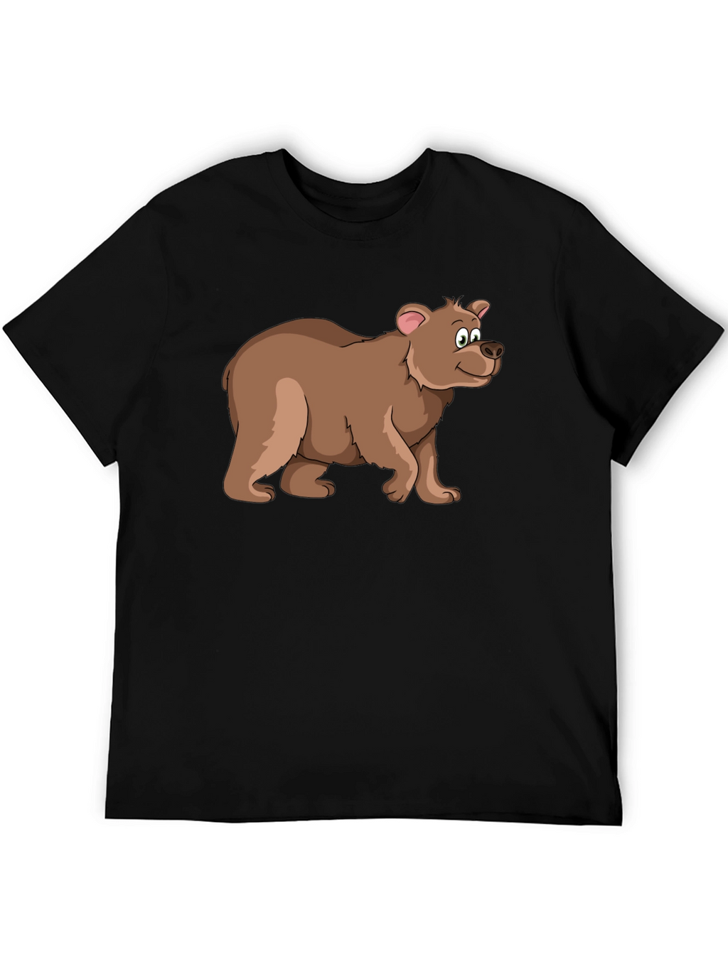 Cartoon Bear Black T-Shirt - Fun Animal Graphic Tee