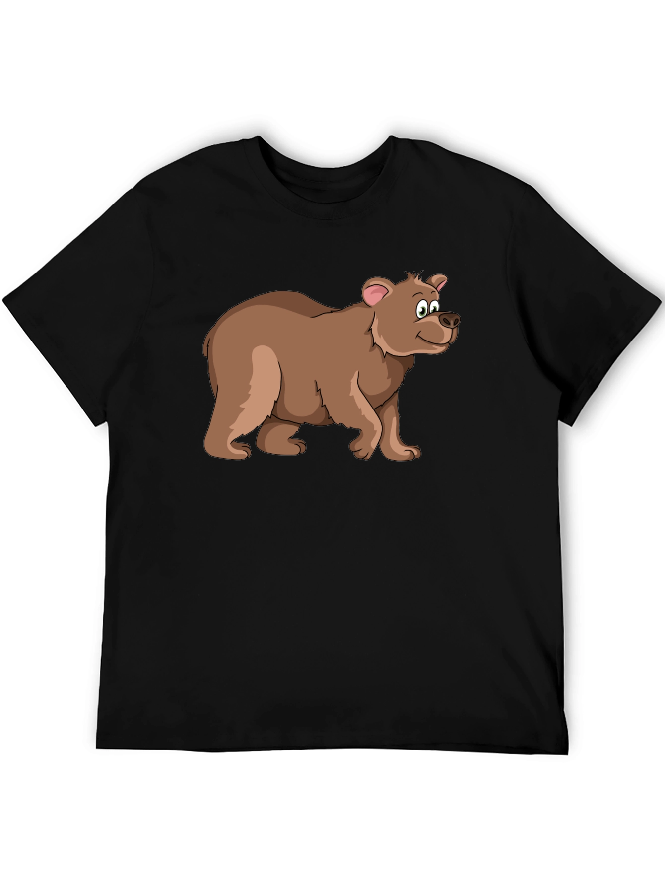Cartoon Bear Black T-Shirt - Fun Animal Graphic Tee