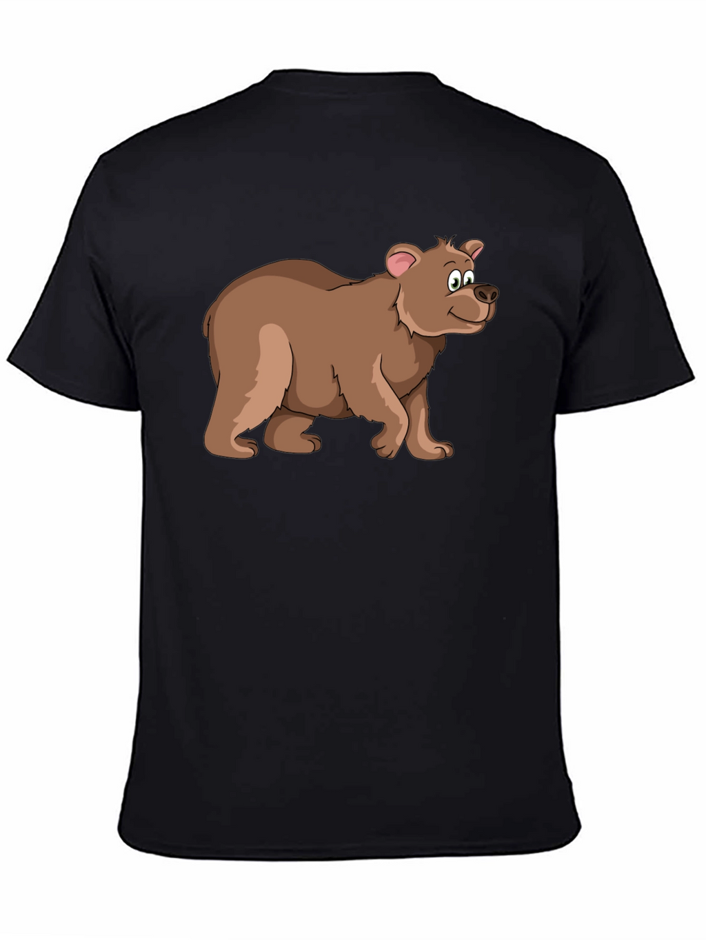 Cartoon Bear Black T-Shirt - Fun Animal Graphic Tee