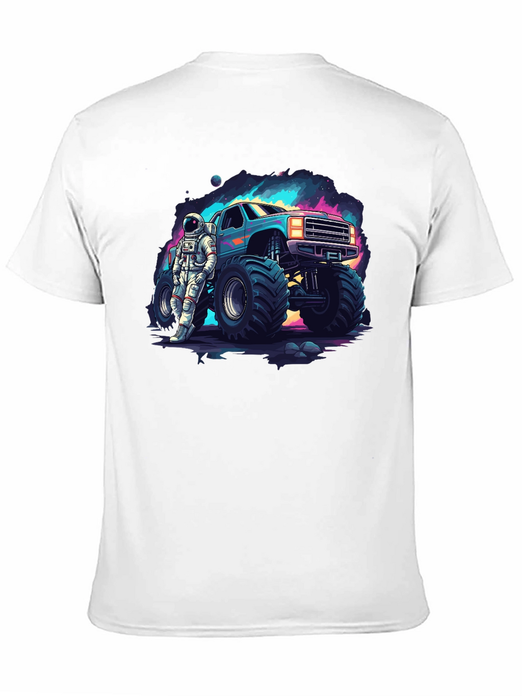 Astronaut Monster Truck Graphic Tee - Cool Space Design