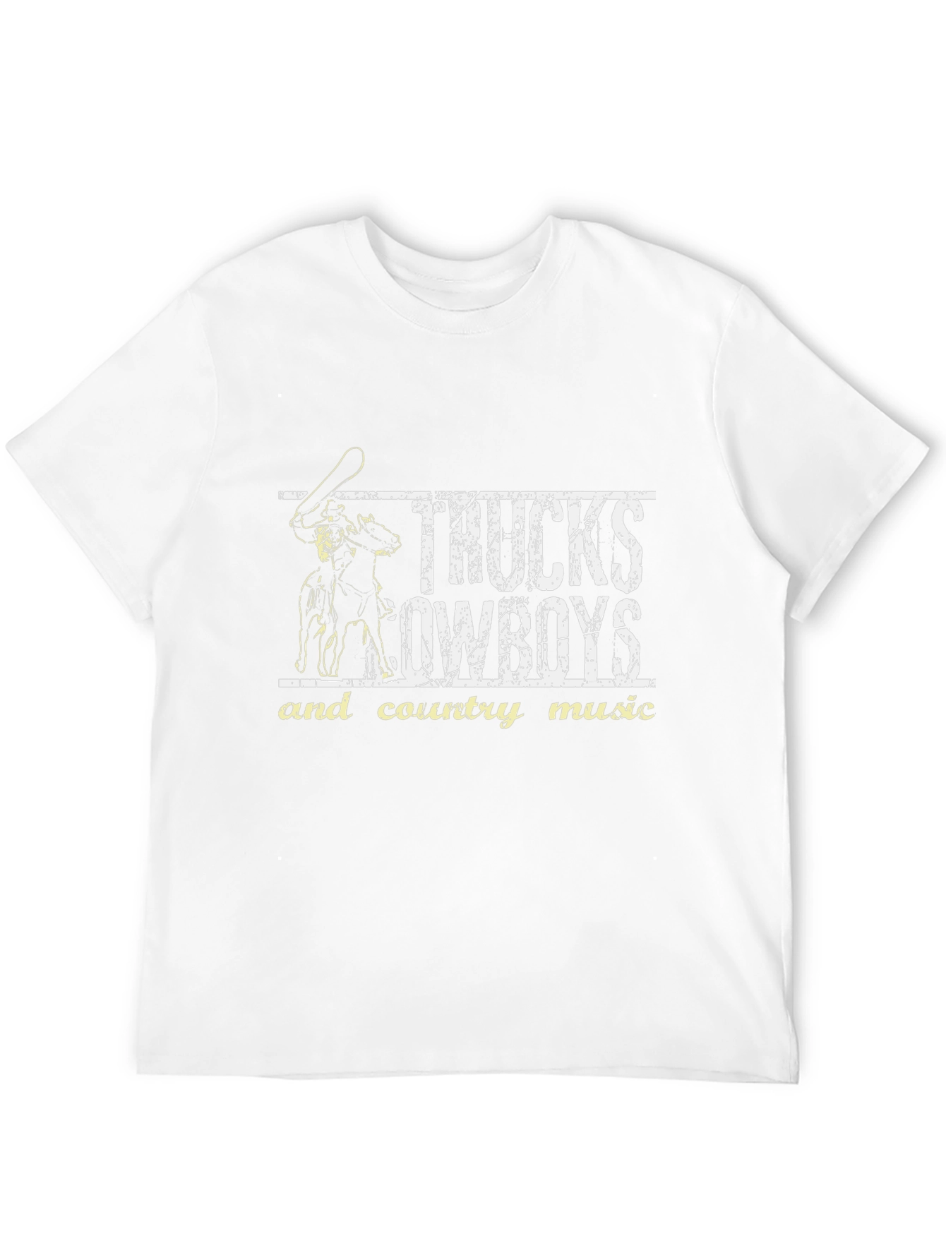 Trucks Cowboys Country Music Black Graphic Tee