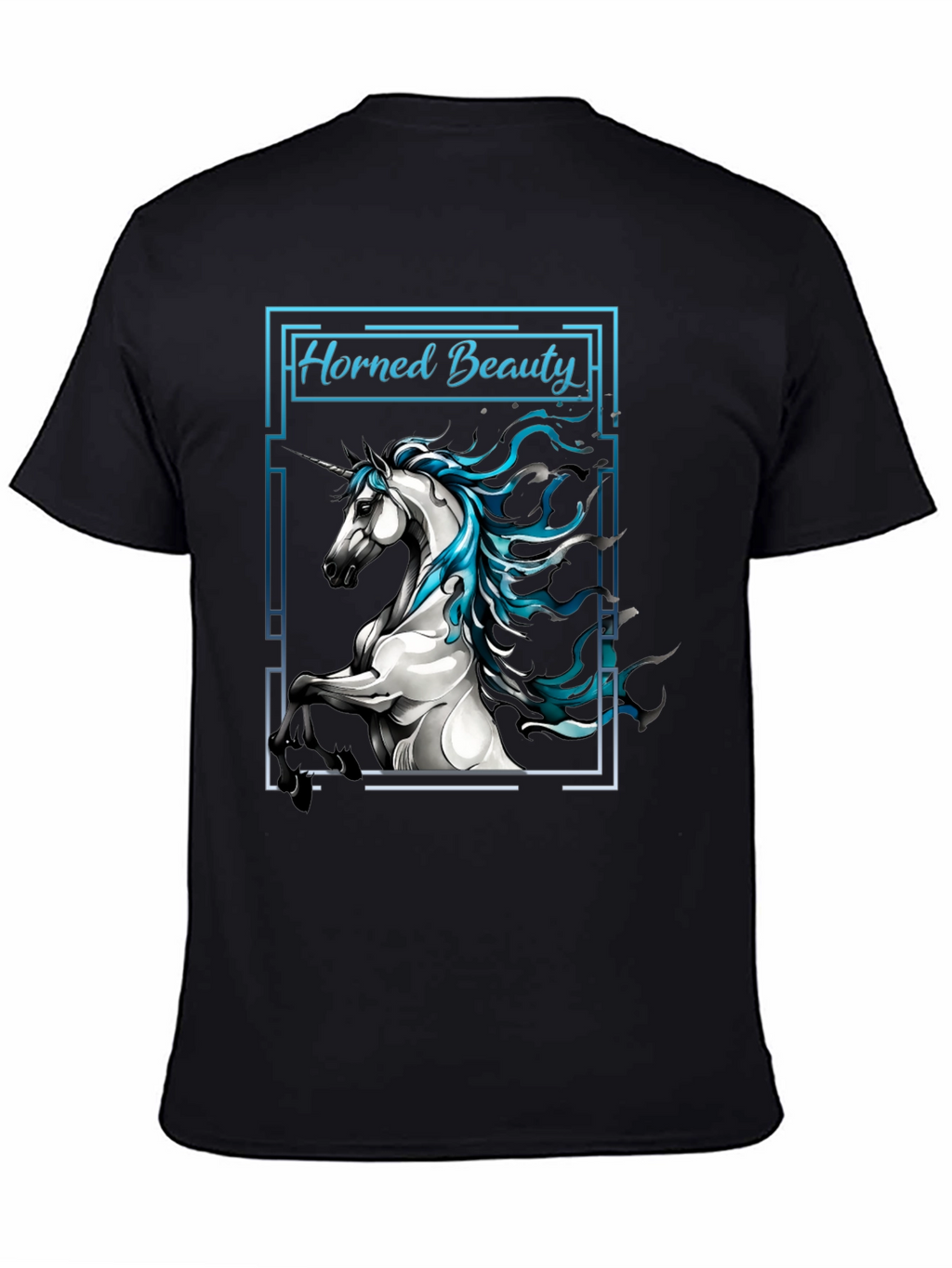 Horned Beauty Graphic Tee - Black Cotton
