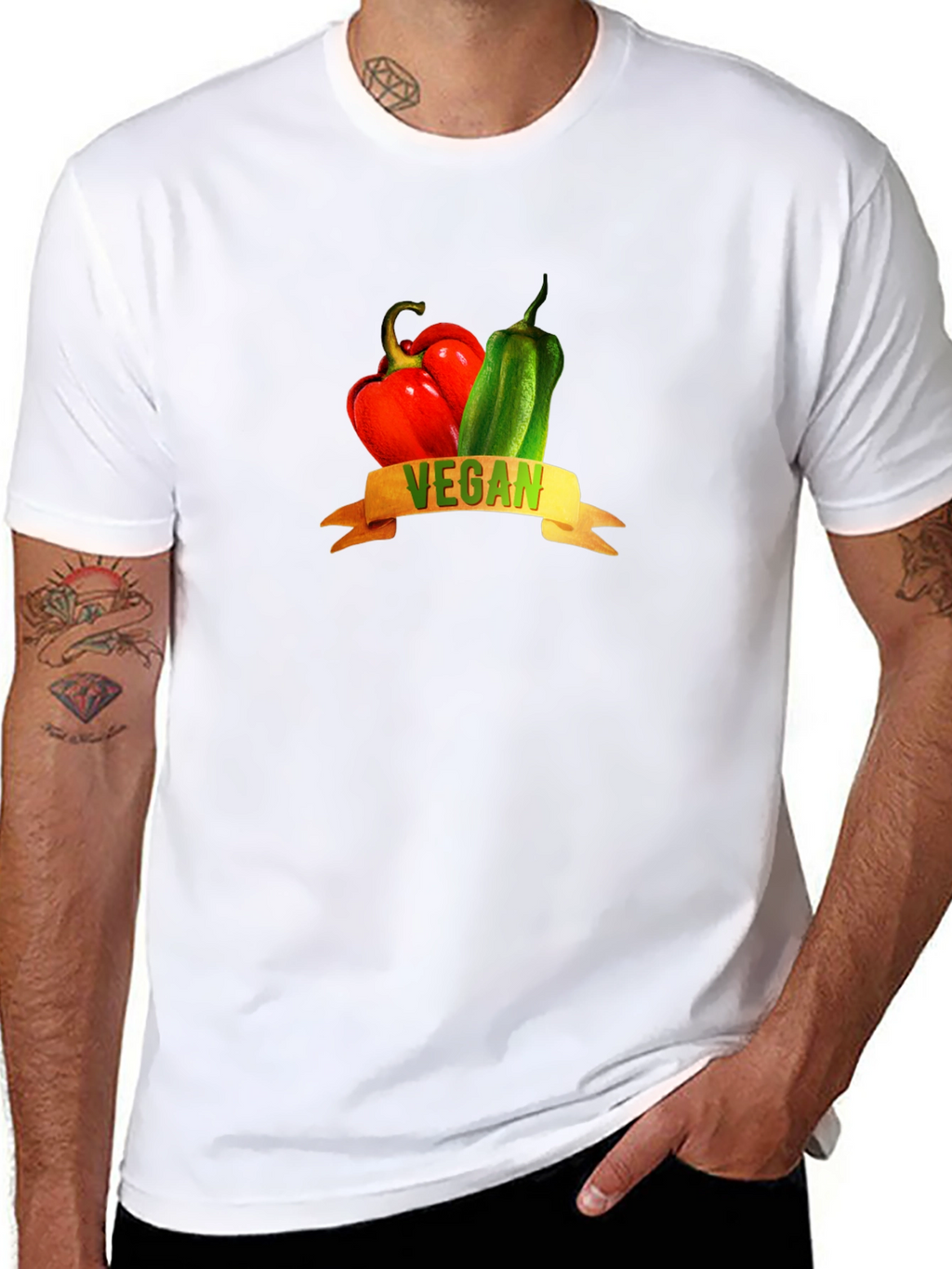 Vegan Peppers Graphic Tee - Black
