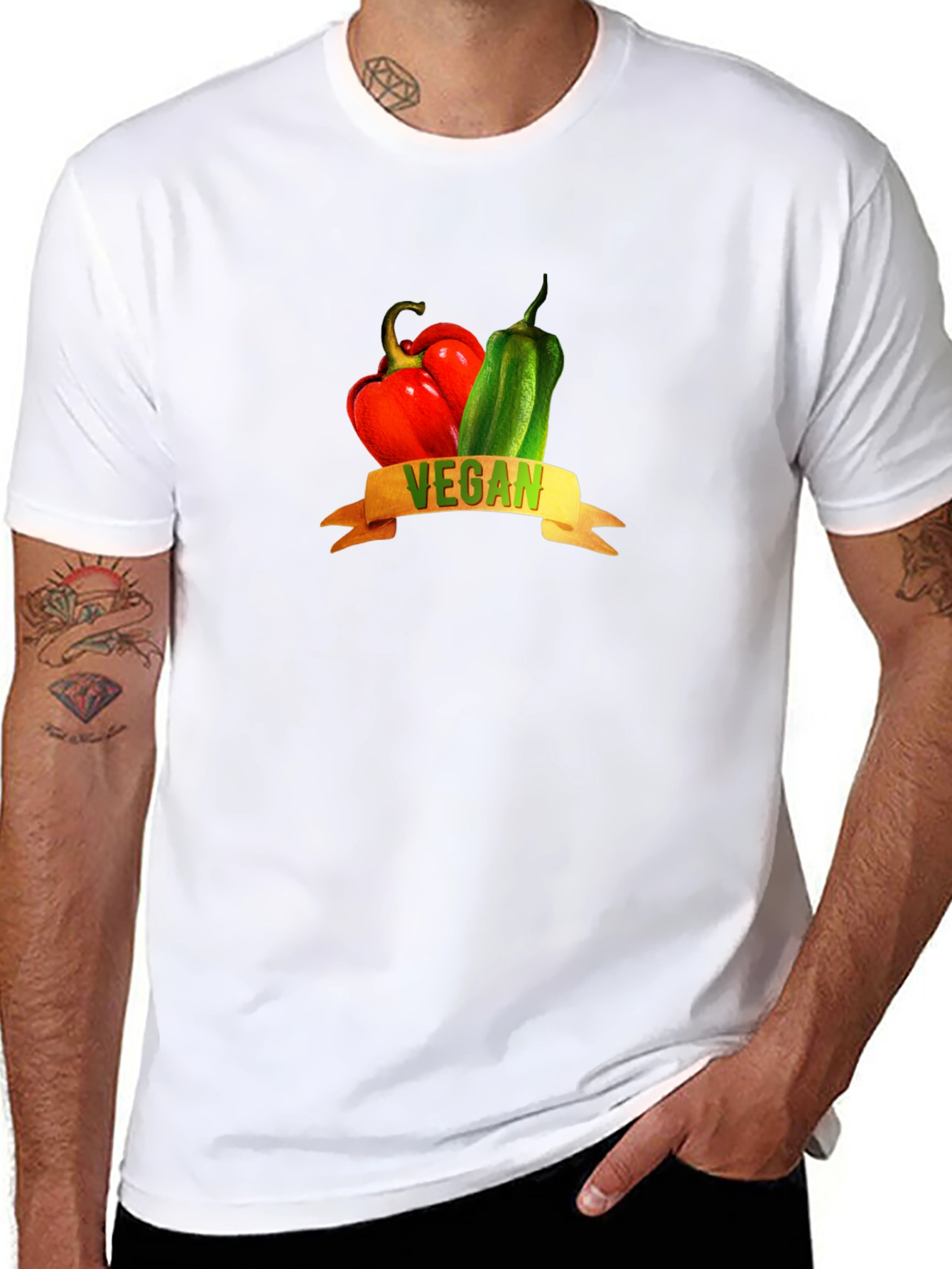 Vegan Peppers Graphic Tee - Black