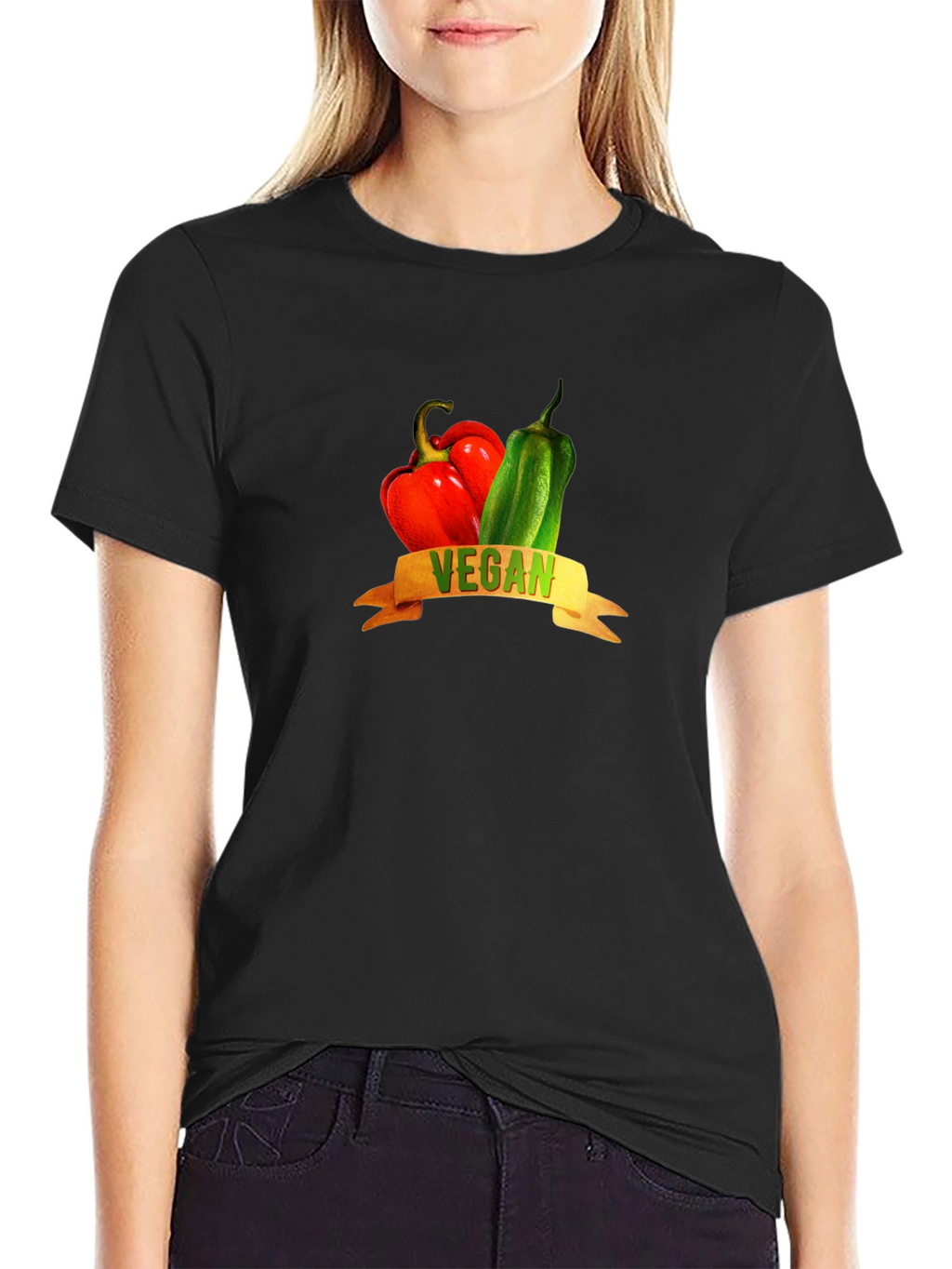 Vegan Peppers Graphic Tee - Black