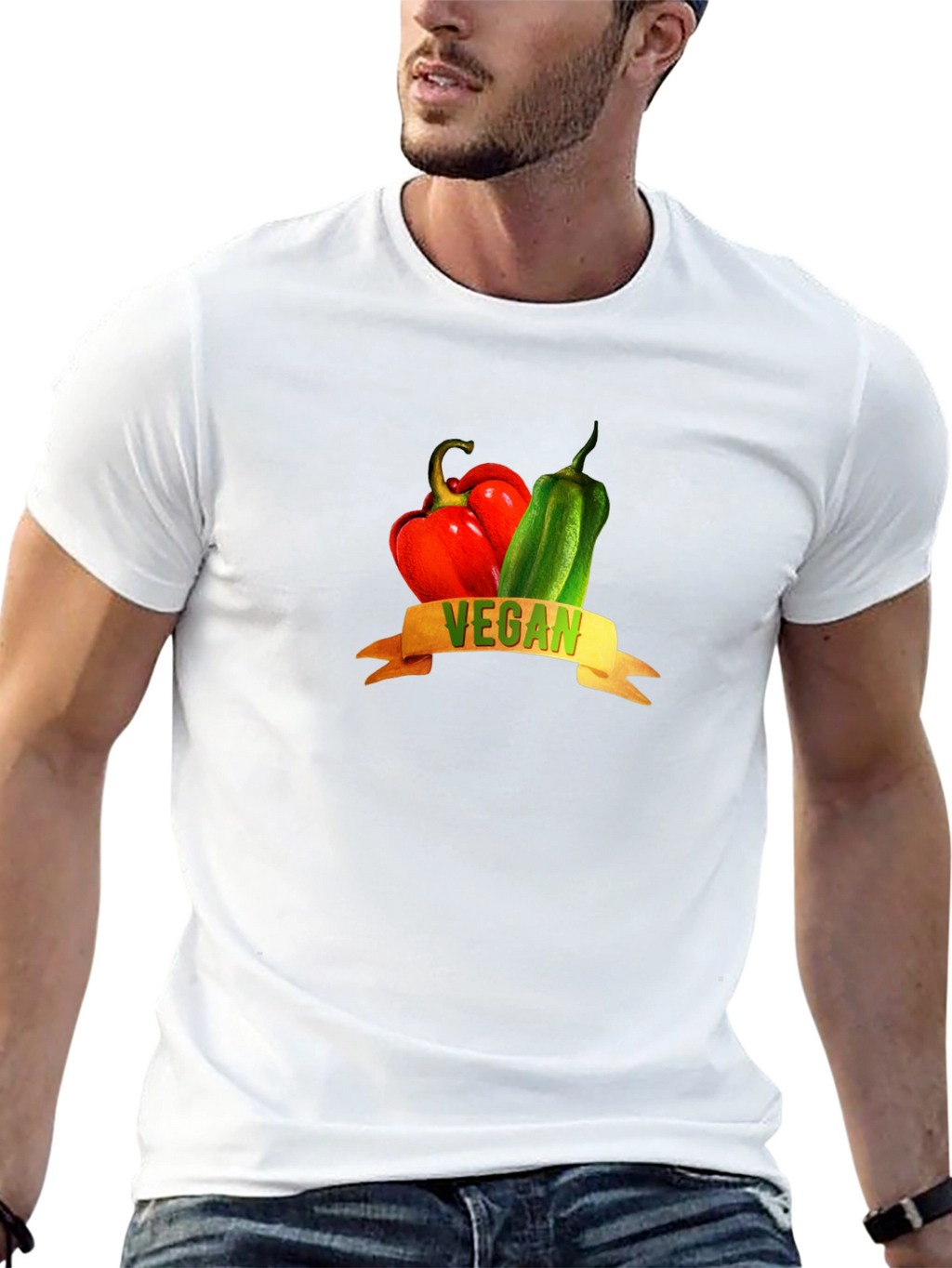 Vegan Peppers Graphic Tee - Black