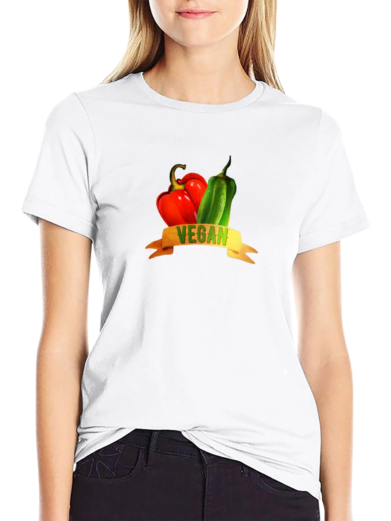 Vegan Peppers Graphic Tee - Black