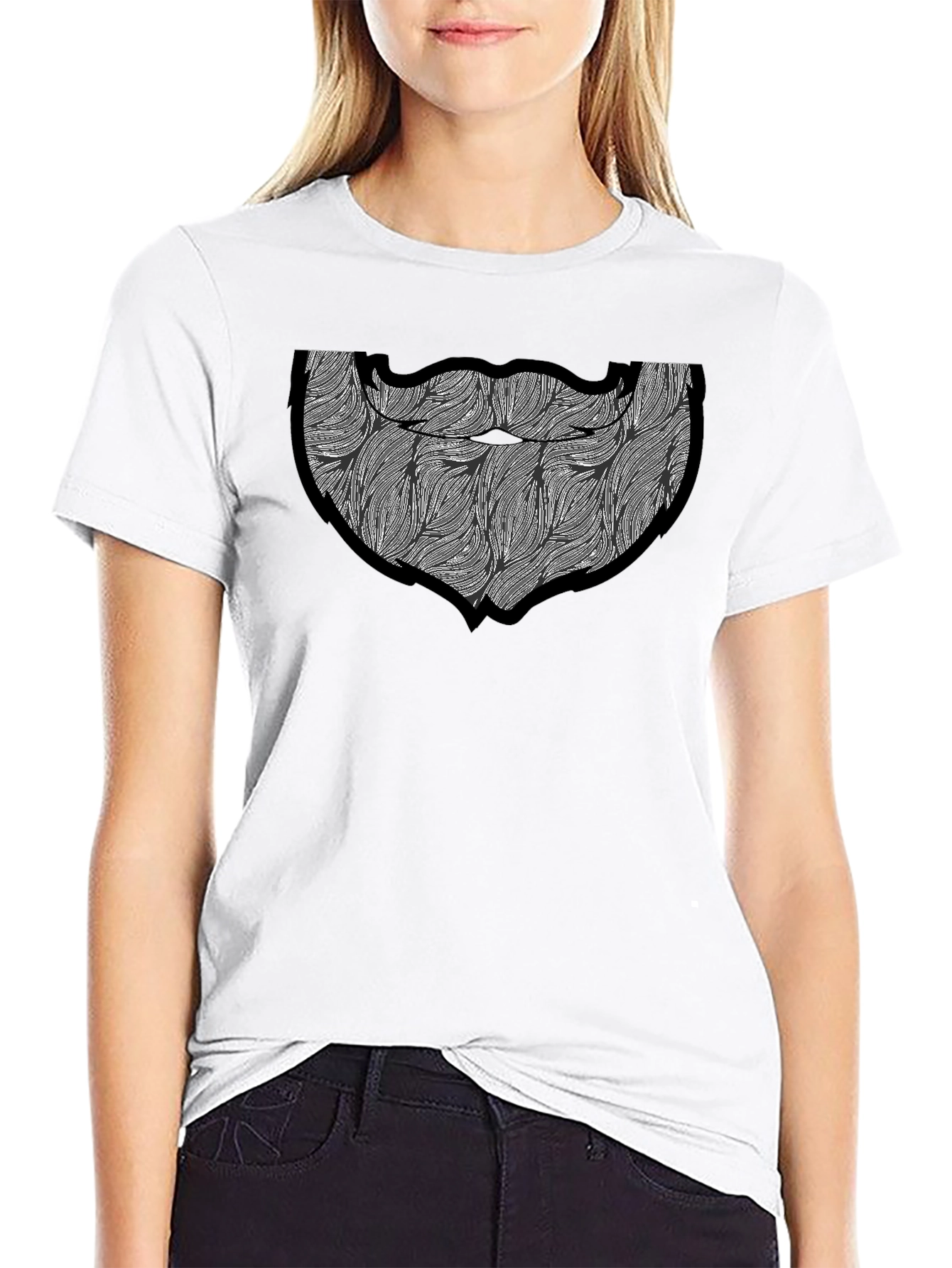 Bearded Man Graphic Tee - Black