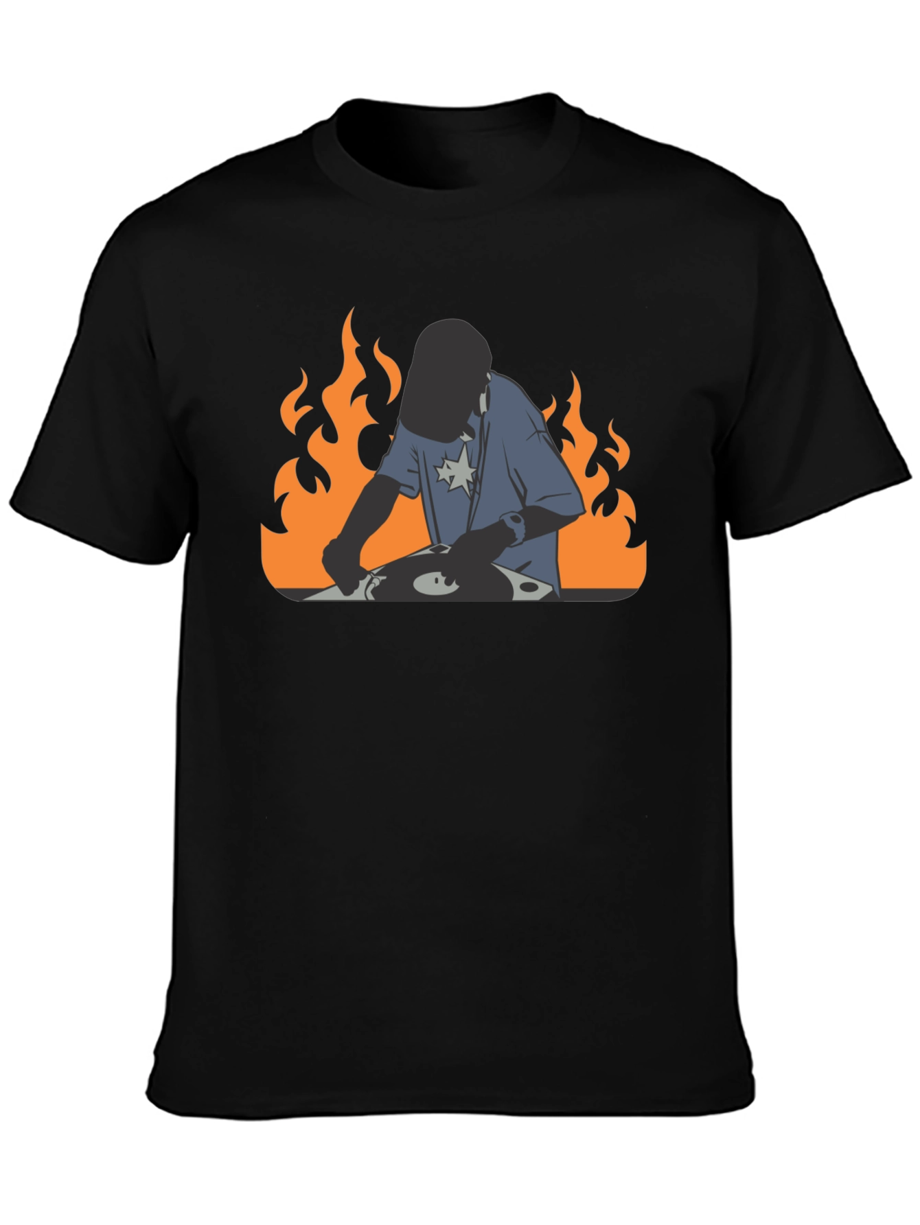DJ on Fire Black T-Shirt