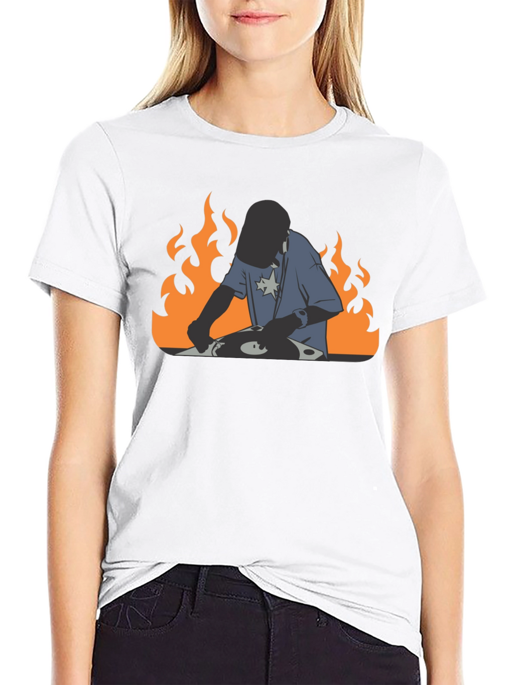 DJ on Fire Black T-Shirt