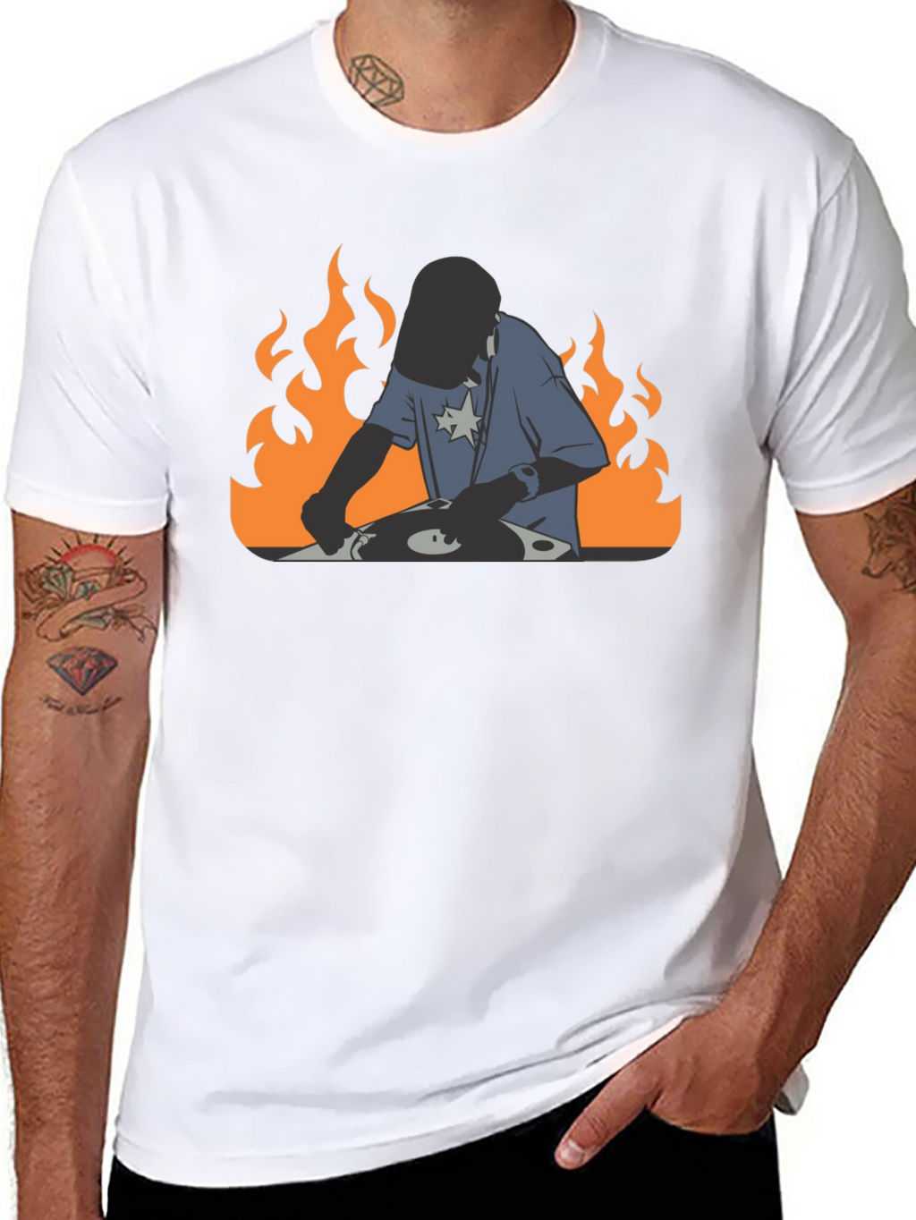 DJ on Fire Black T-Shirt